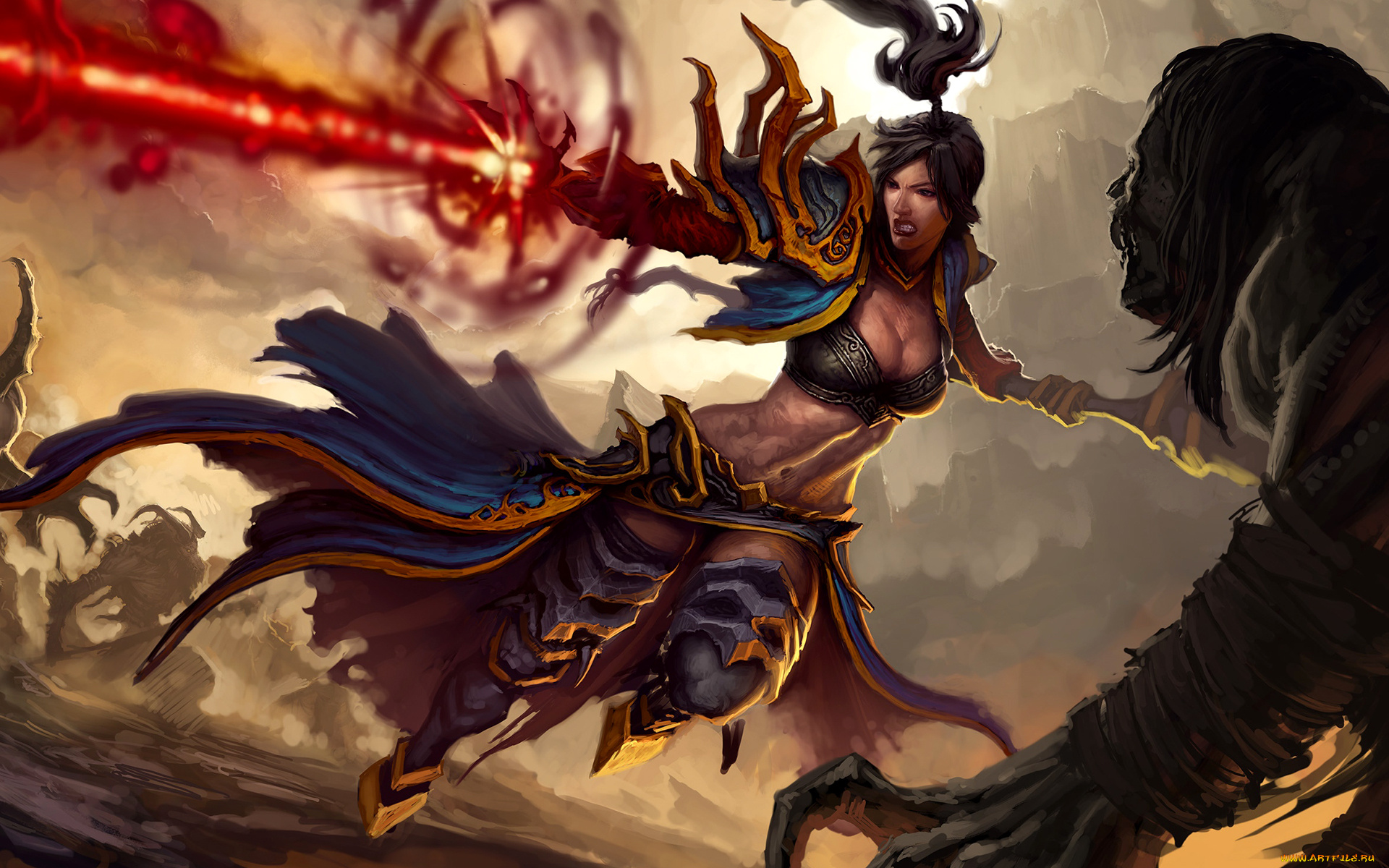 фэнтези, девушки, битва, нежить, магия, меч, девушка, латы, оружие