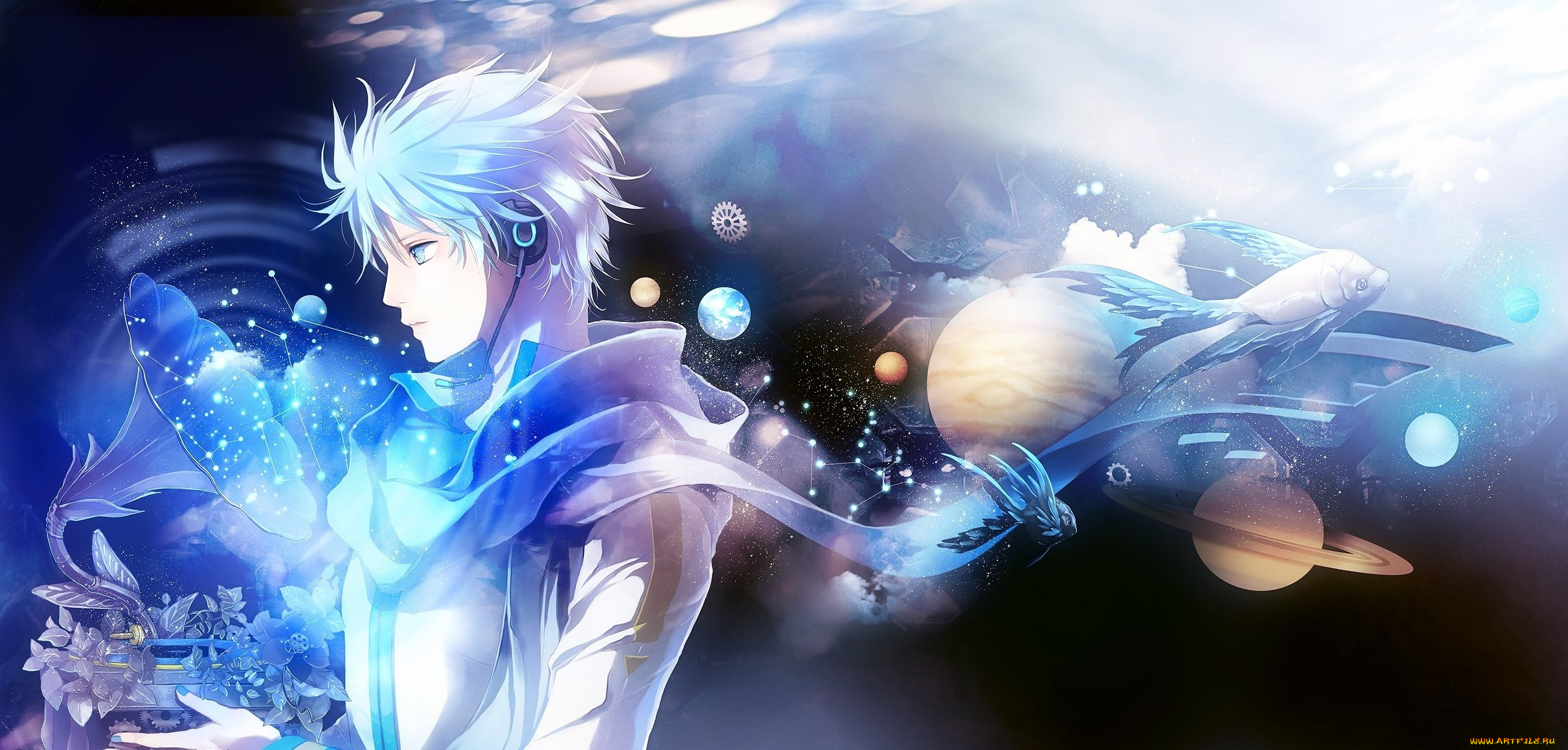 аниме, vocaloid, фон, взгляд, девушка