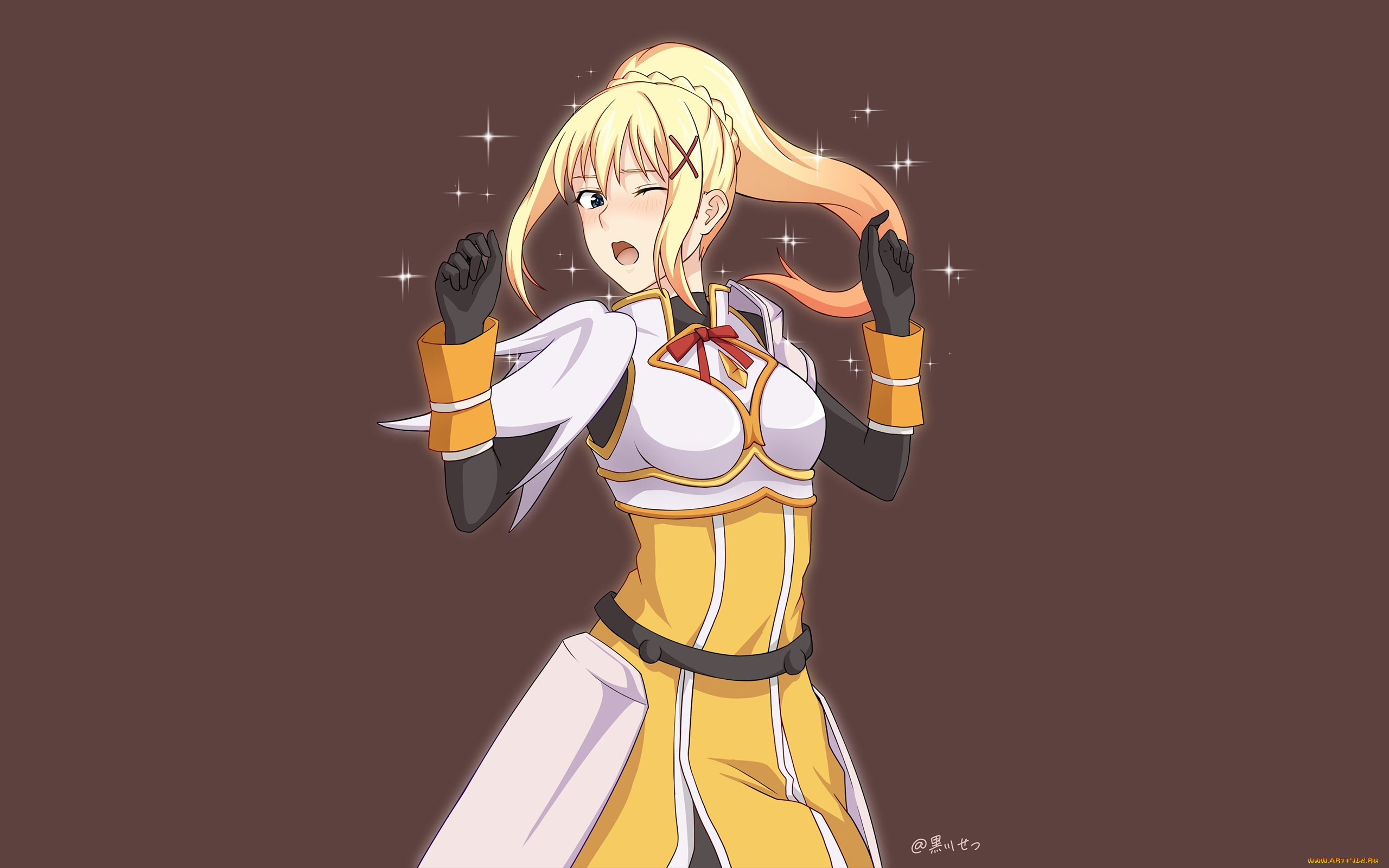 аниме, kono, subarashii, sekai, ni, shukufuku, wo, девушка, взгляд, фон