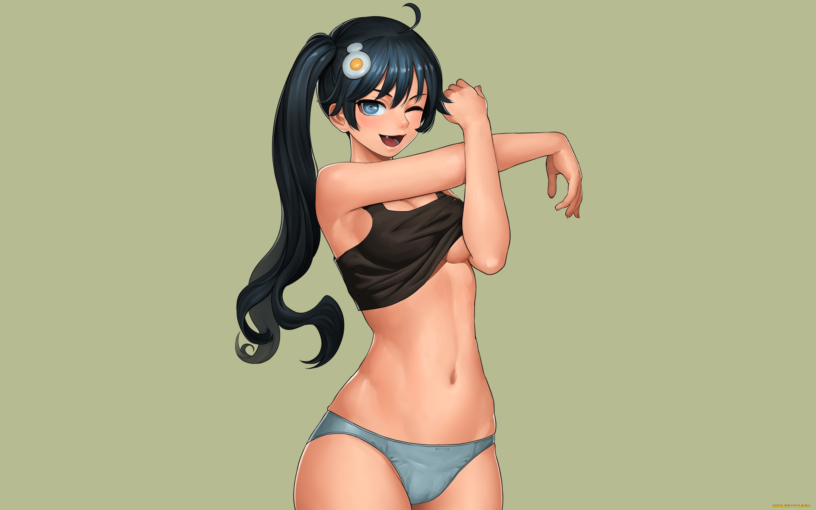 аниме, bakemonogatari, девушка, взгляд, фон