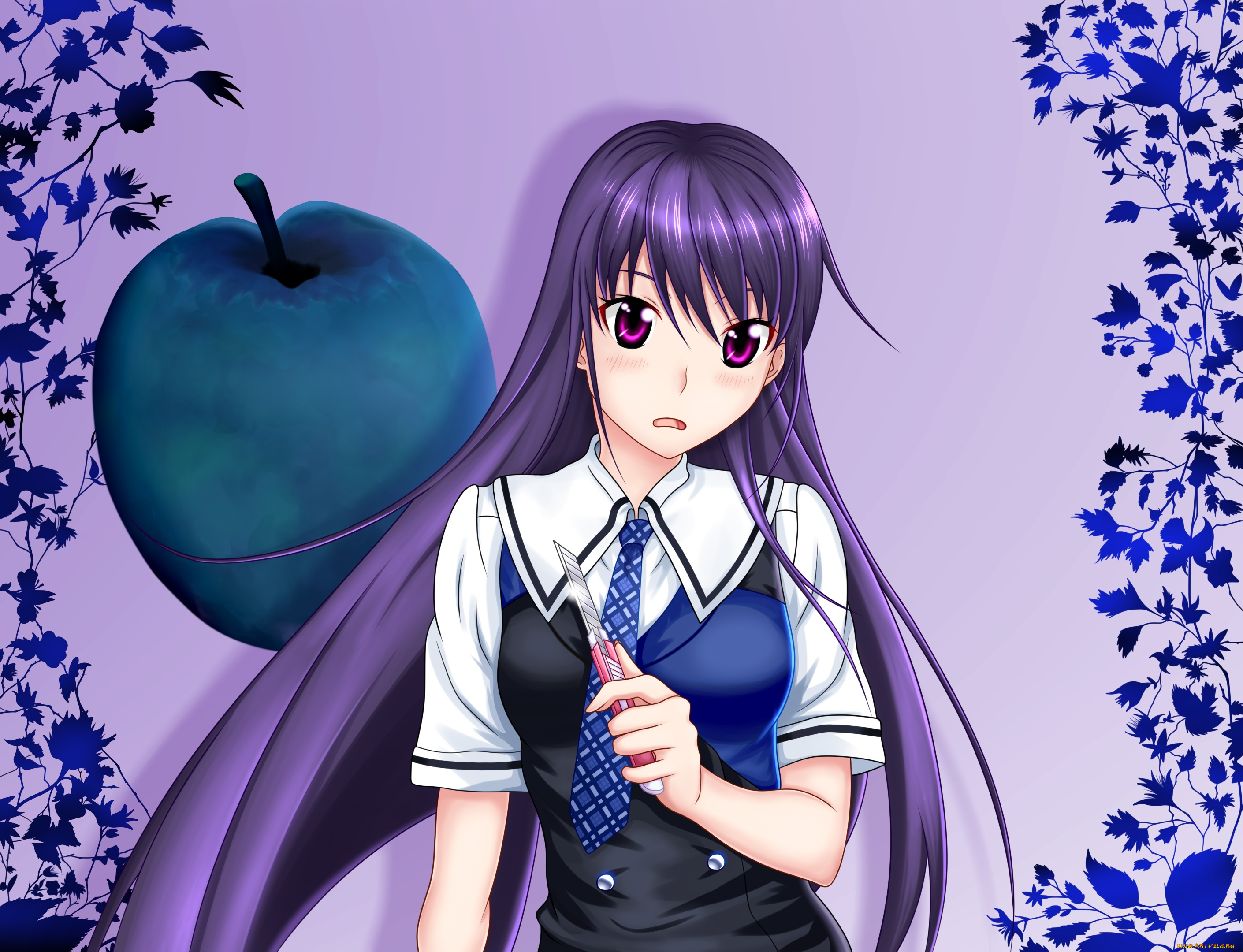 grisaia, no, kajitsu, аниме, фон, взгляд, девушка