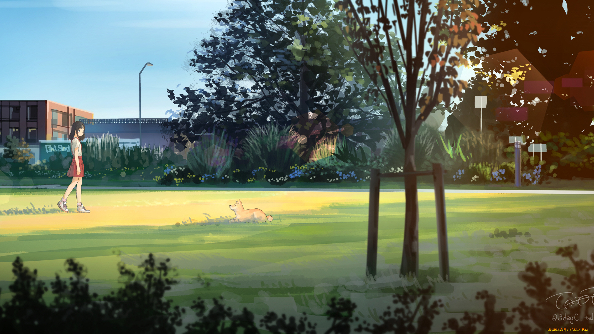 аниме, пейзажи, , природа, парк