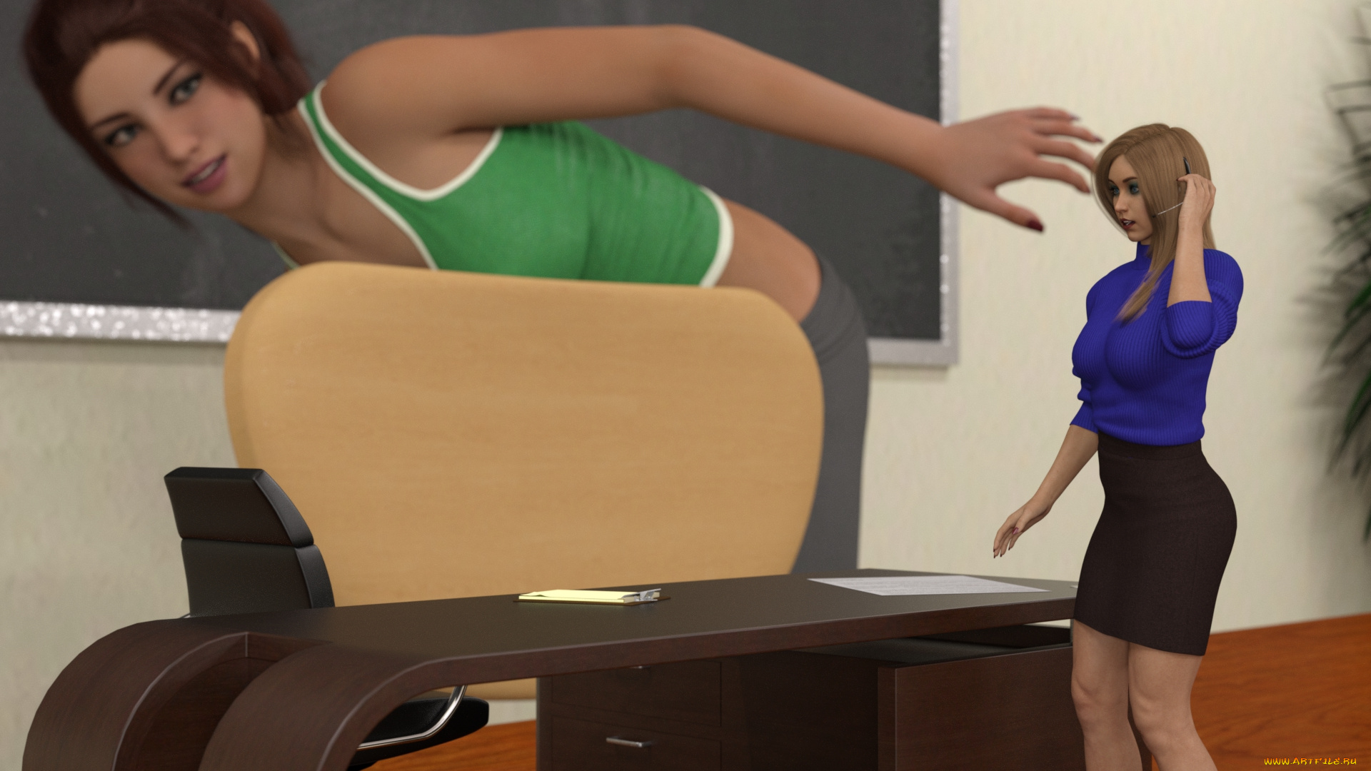 3д, графика, фантазия, , fantasy, девушка, взгляд, фон