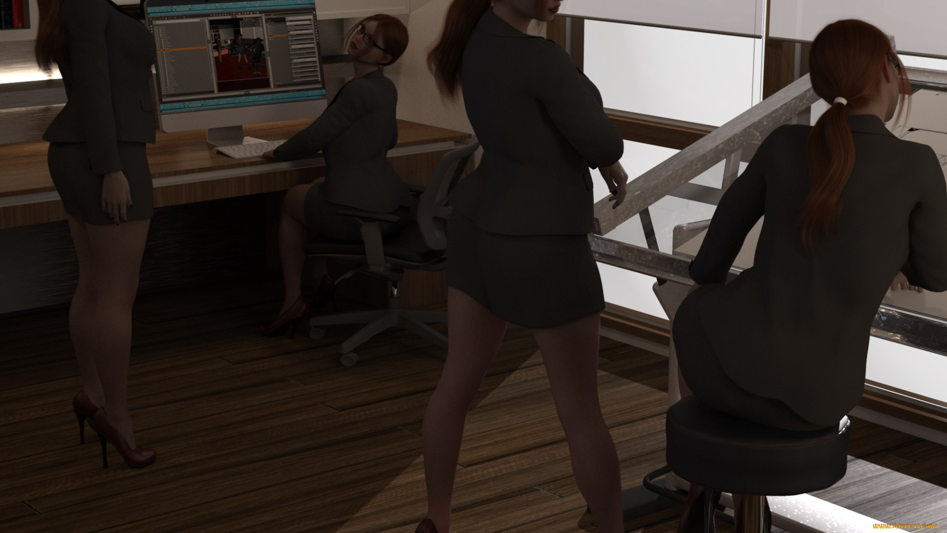 3д, графика, люди, , people, девушка, взгляд, фон