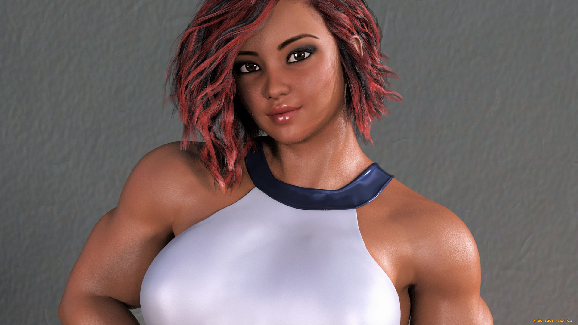 3д, графика, люди, , people, девушка, взгляд, фон, грудь