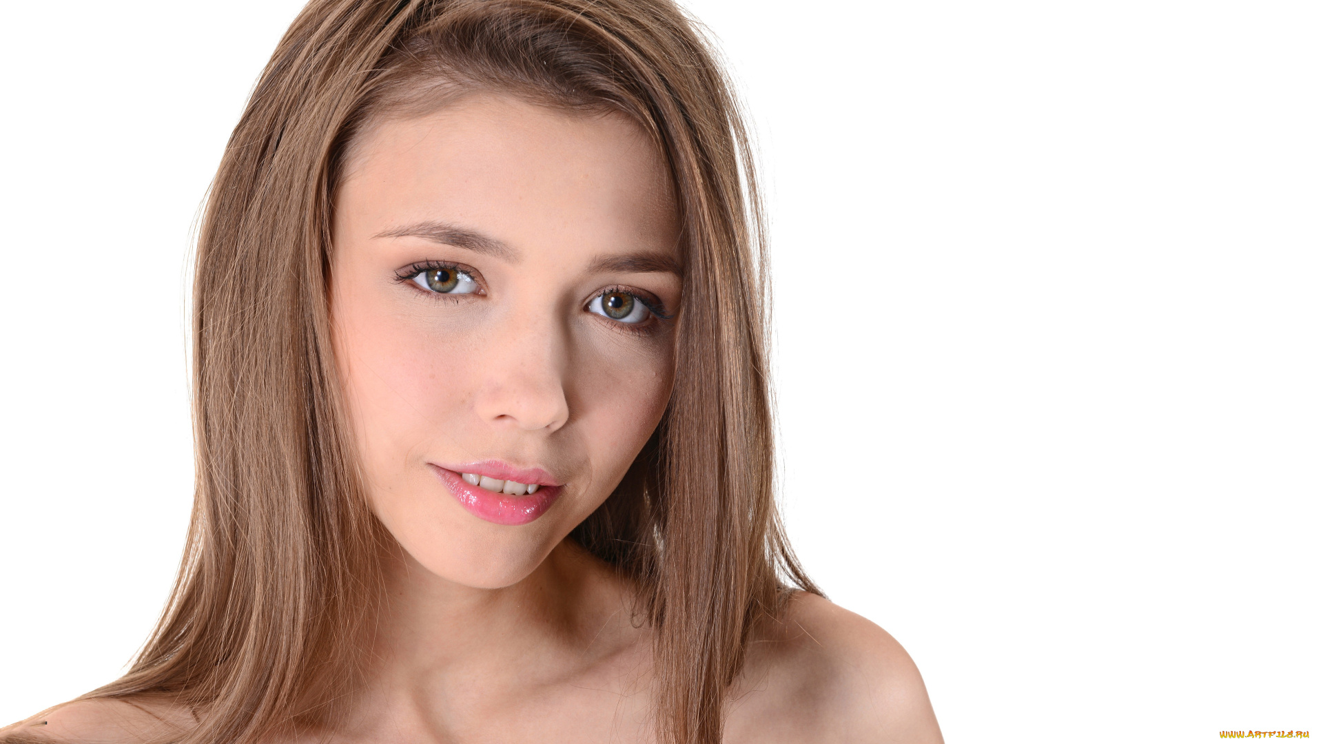 девушки, mila, azul, взгляд, фон, девушка