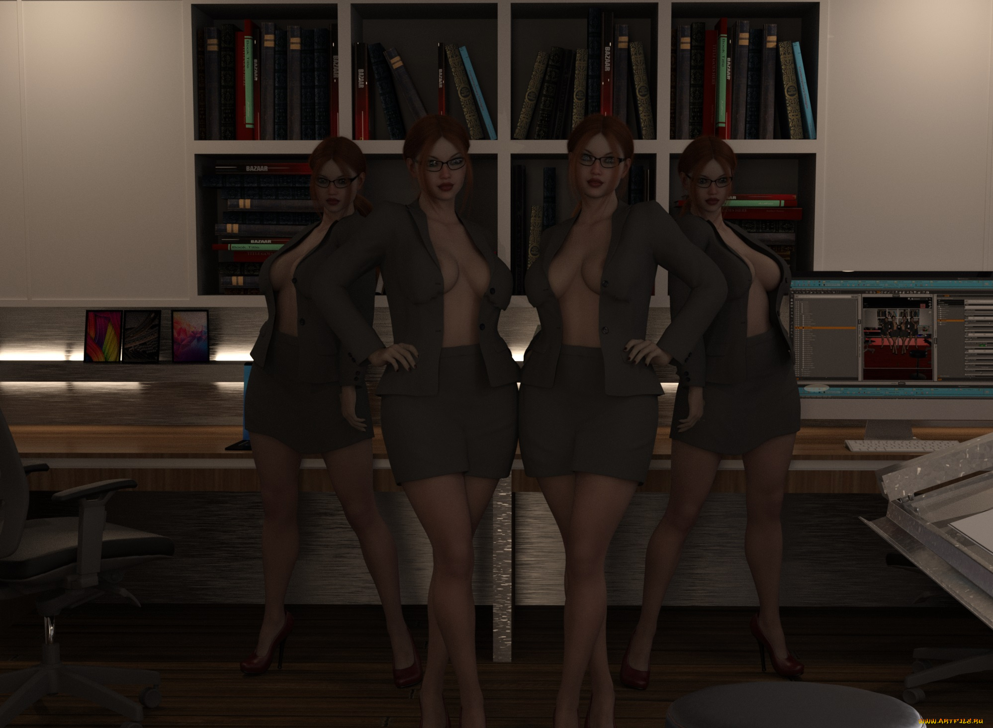 3д, графика, люди, , people, девушка, взгляд, фон