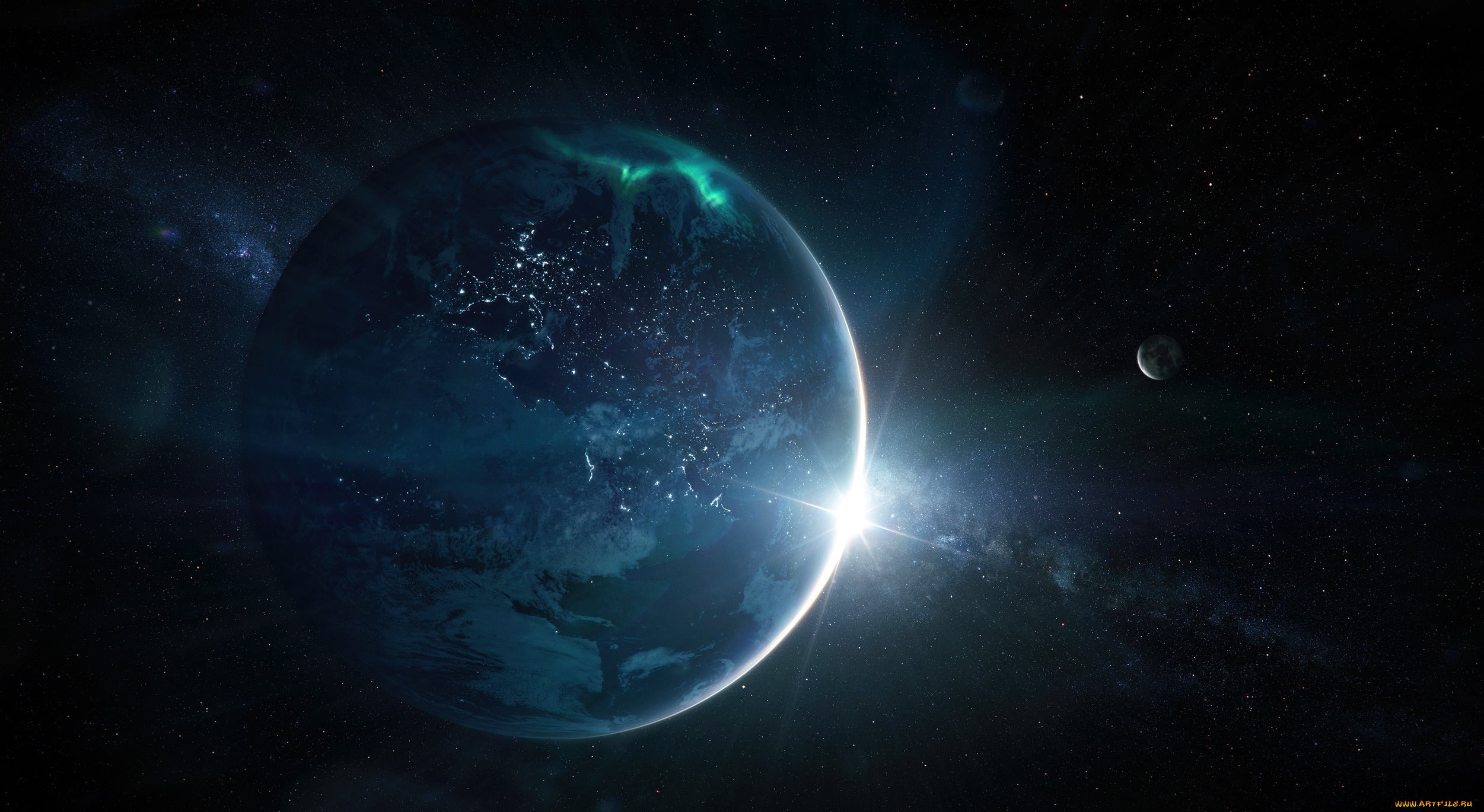 космос, арт, звезды, вселенная, планета, галактика