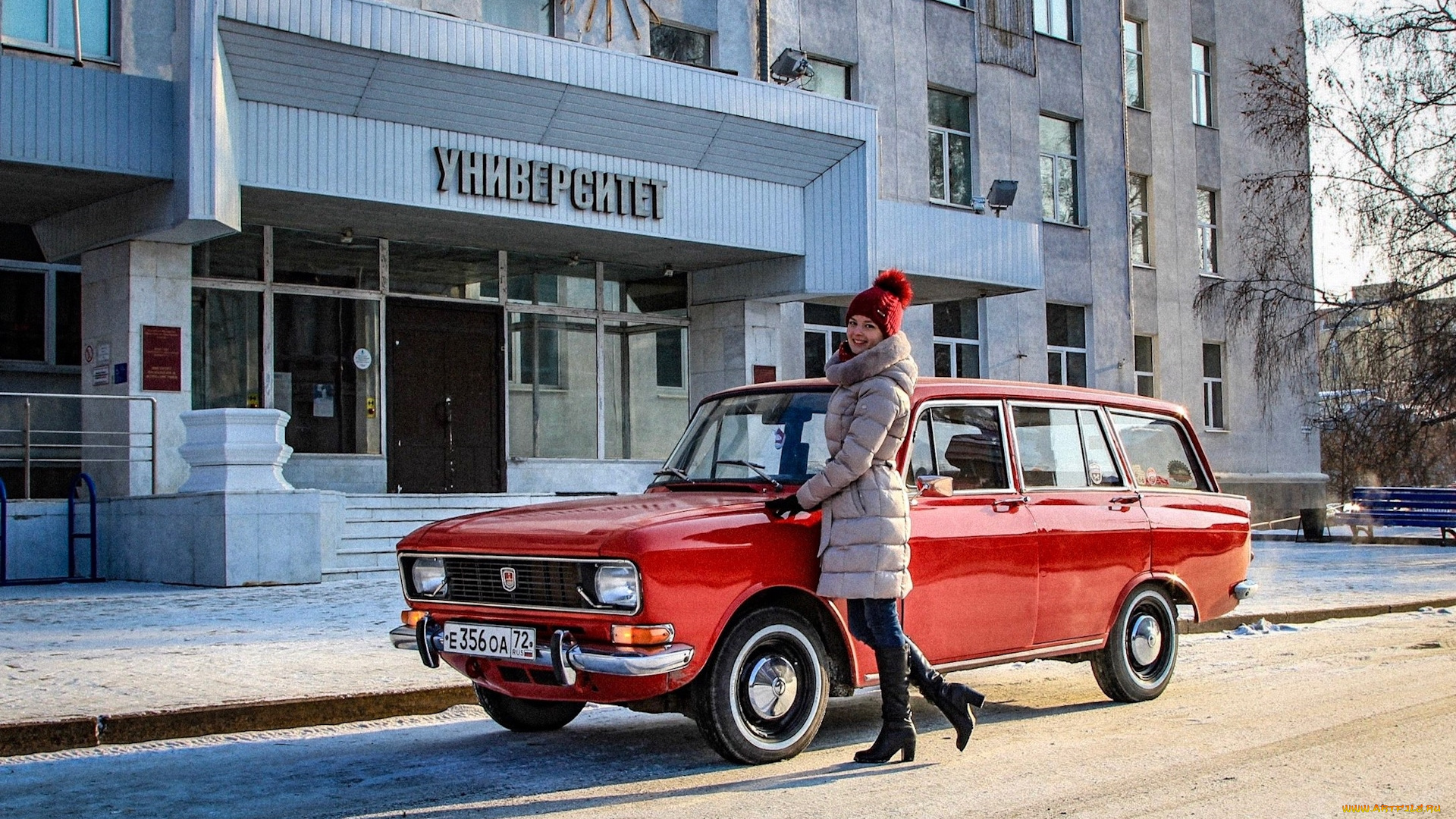 москвич-, 2137, автомобили, -авто, с, девушками, москвич-, 2137, автомобиль, красный, универсал, ретро, девушка