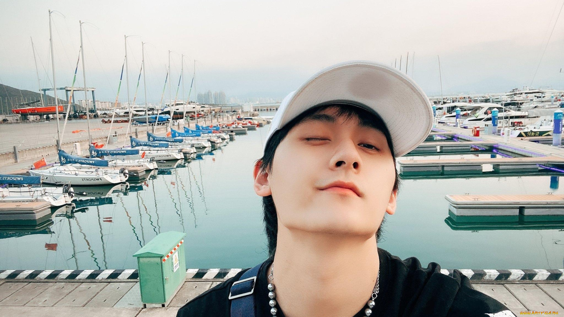 мужчины, ji, li, актер, лицо, кепка, яхты
