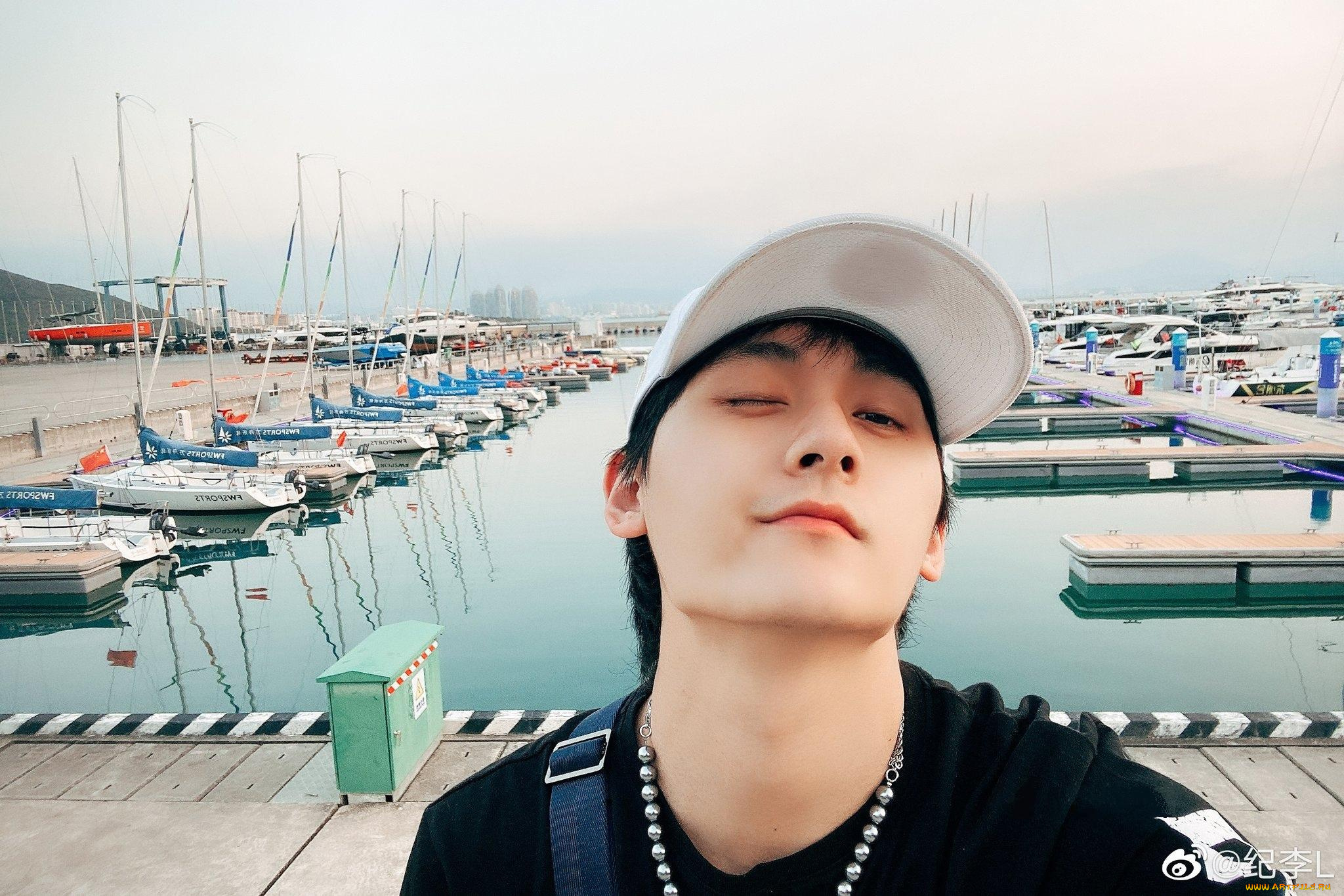 мужчины, ji, li, актер, лицо, кепка, яхты