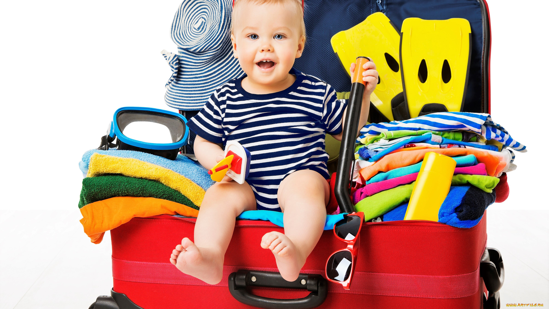 разное, дети, ребенок, вещи, чемодан