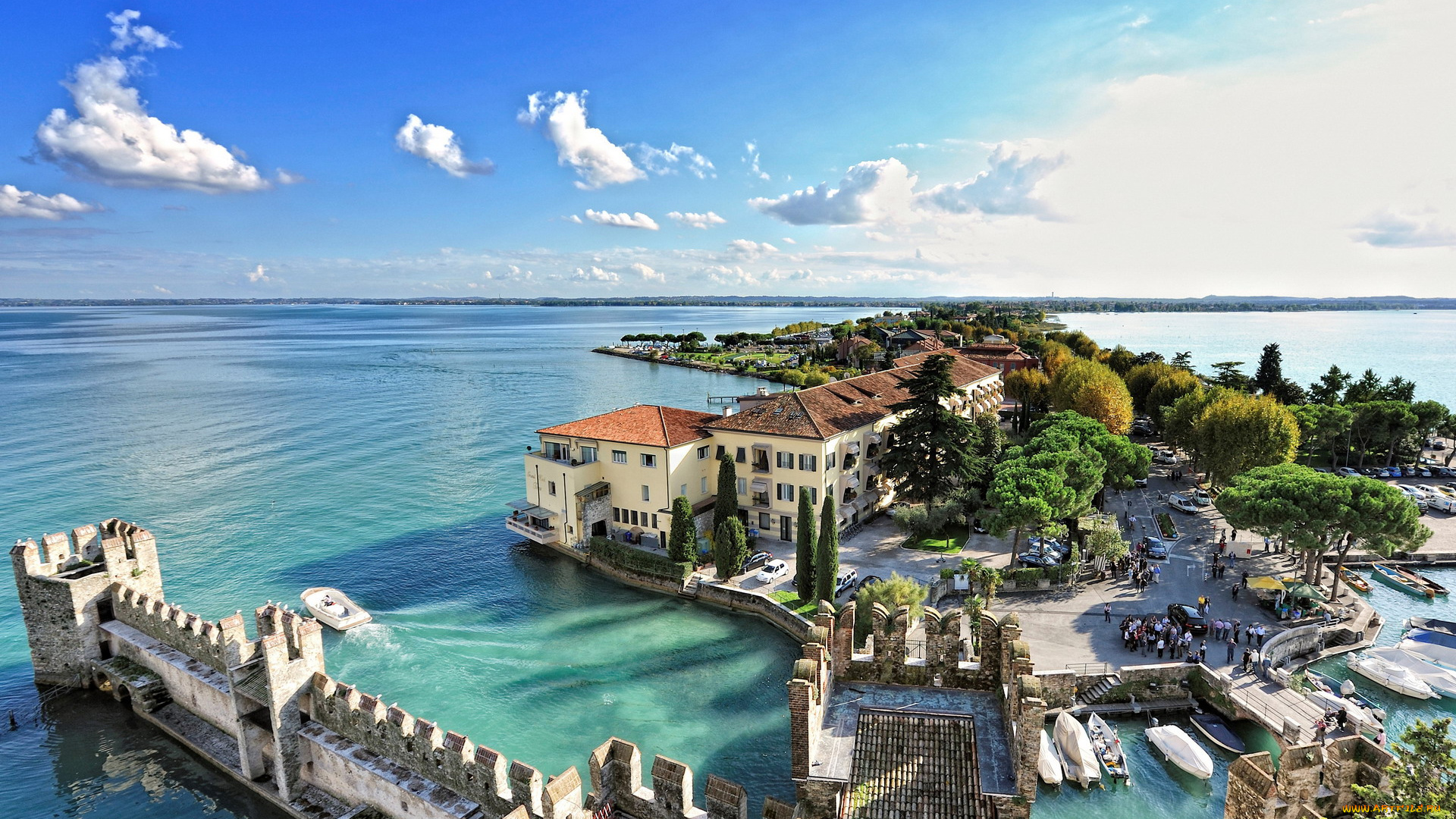 scaligero, castle, lombardy, italy, города, замки, италии, scaligero, castle