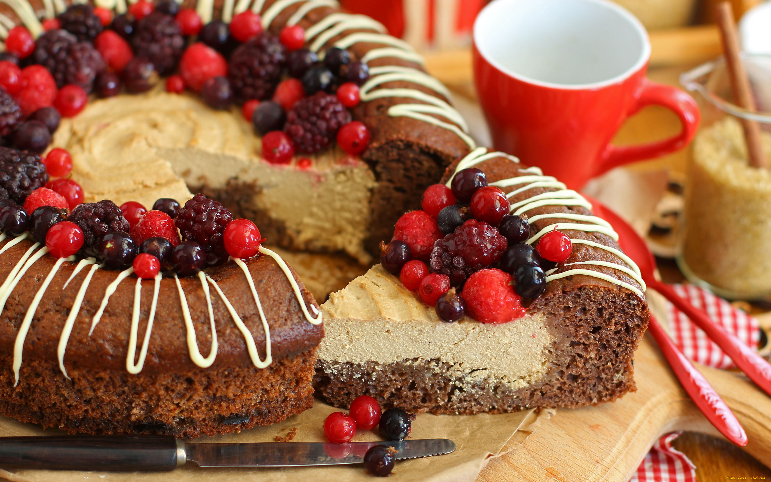 еда, пироги, ягоды, пирог, макро