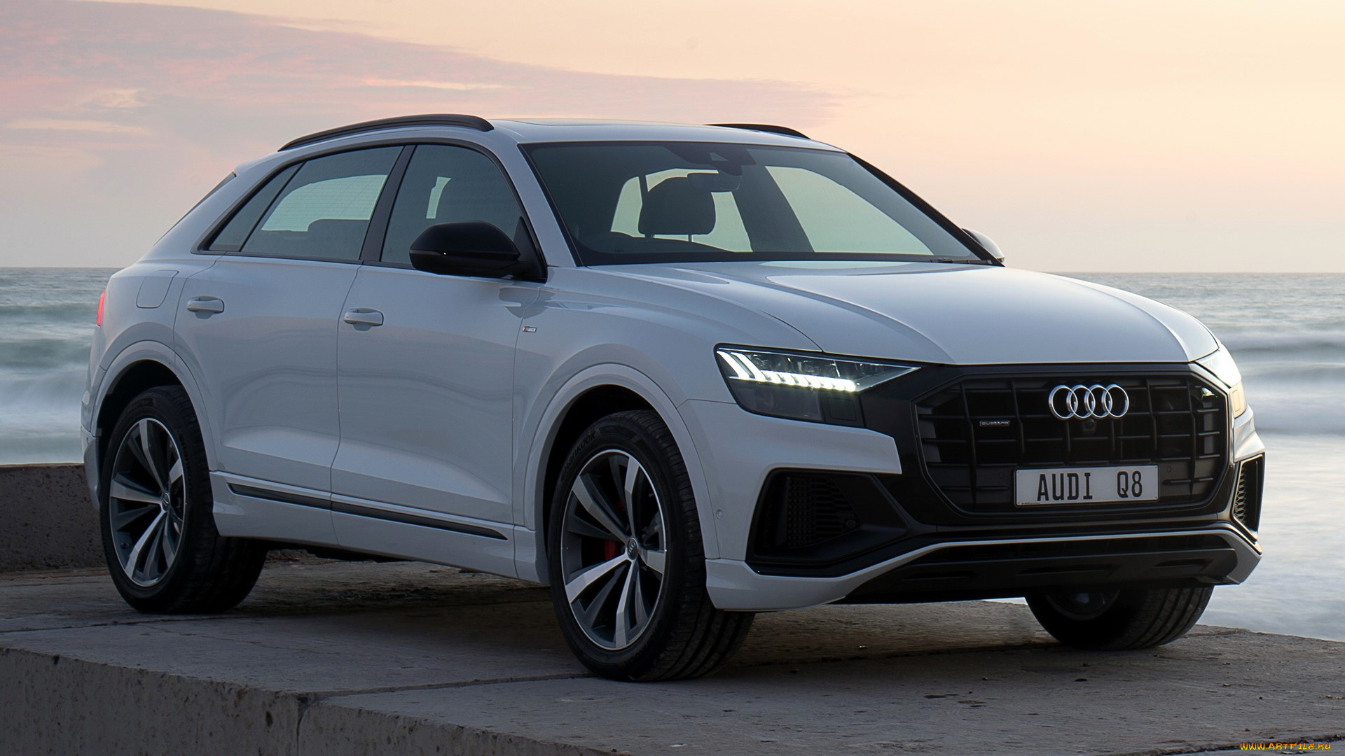 audi, q8, 55, tfsi, quattro, s-line, автомобили, audi, белый, набережная, море