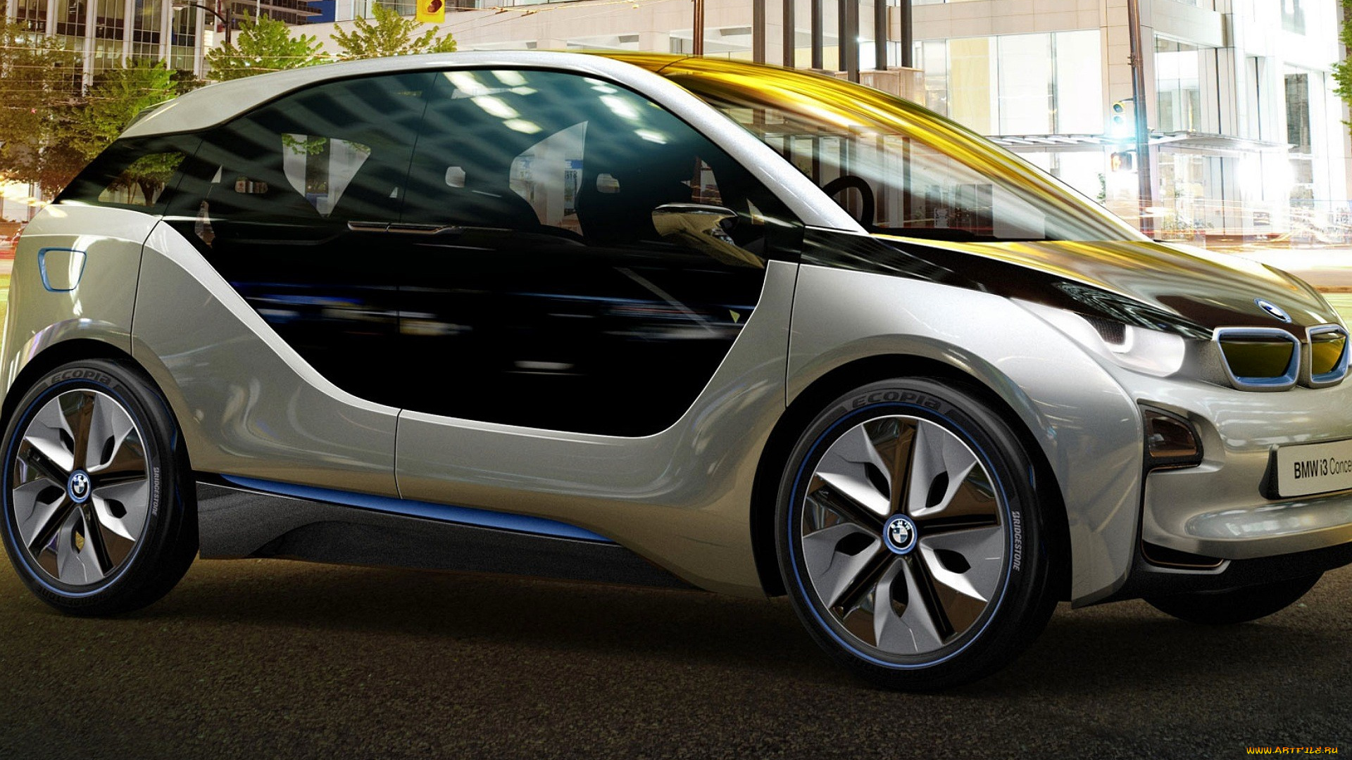 bmw, i3, автомобили, bmw, белый, улица, здания