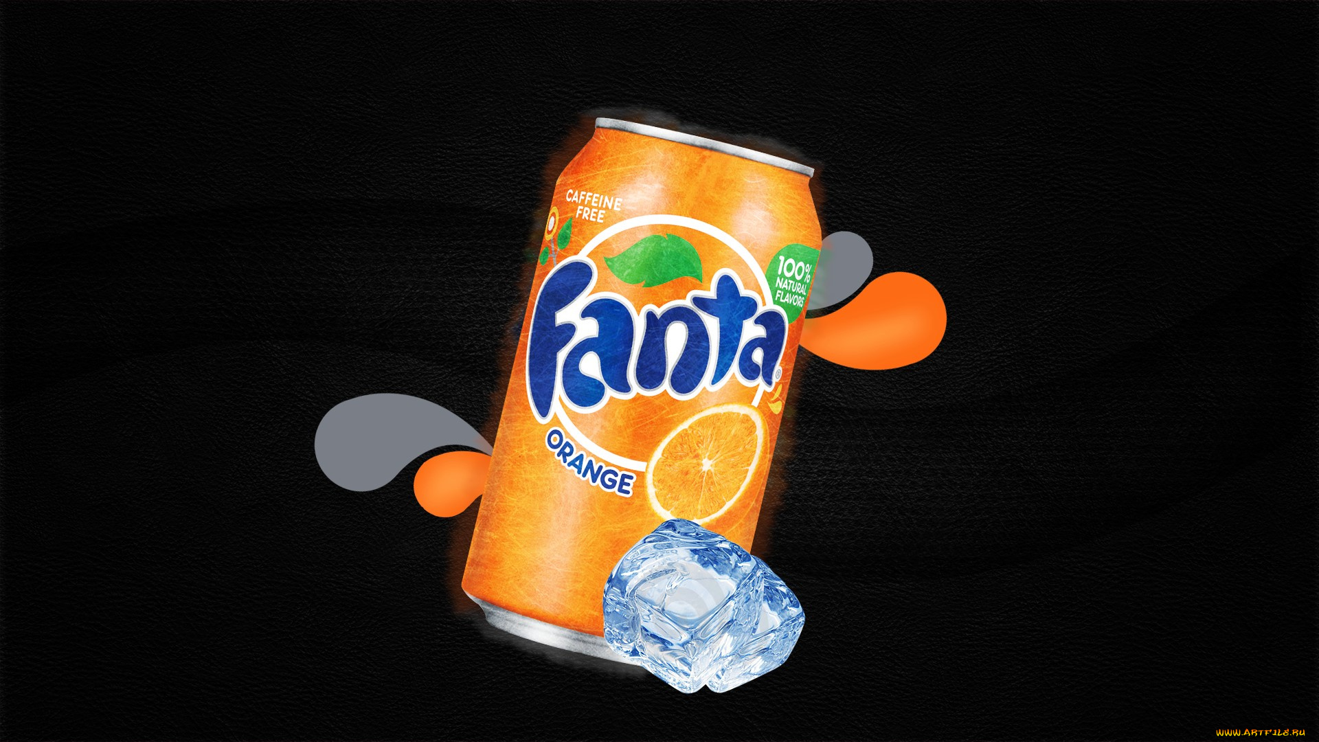 бренды, fanta, фанта, банка, лед
