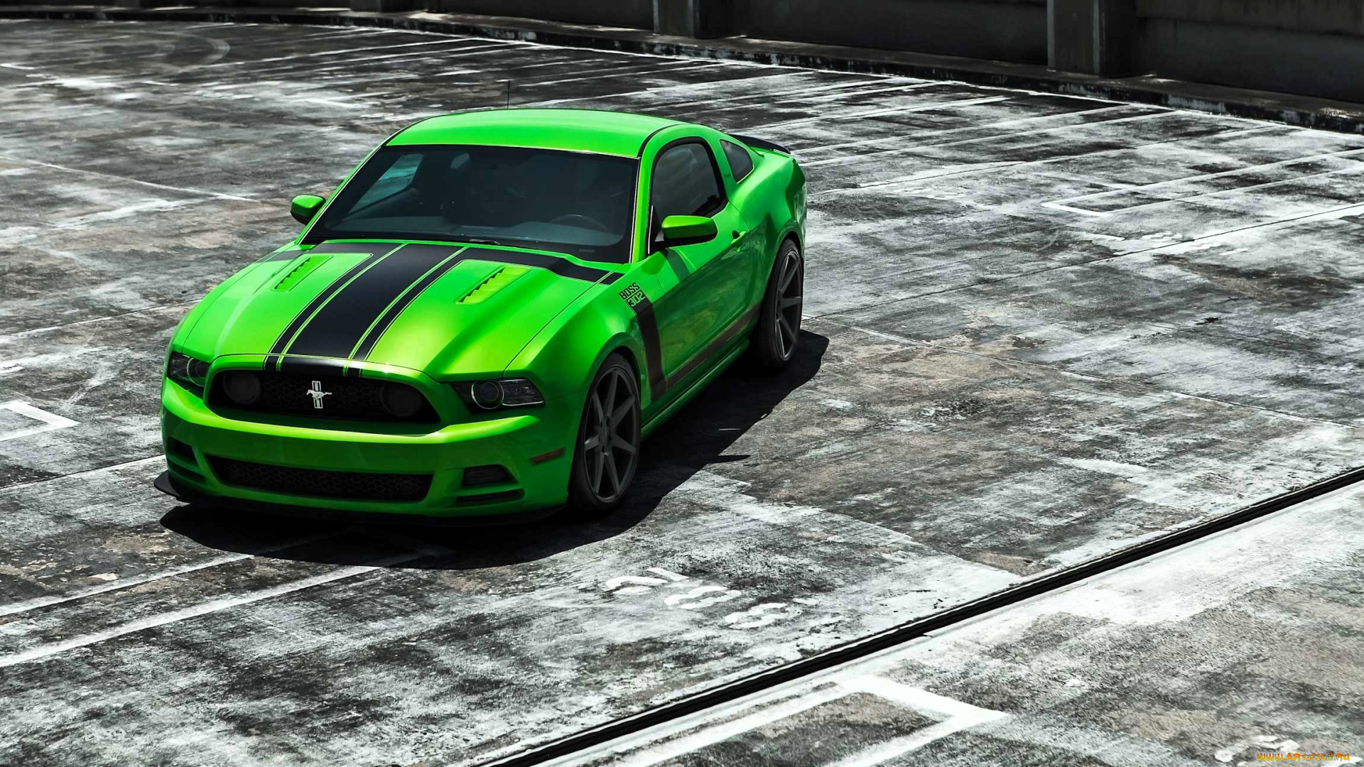 ford, mustang, автомобили, mustang, зеленый, площадка