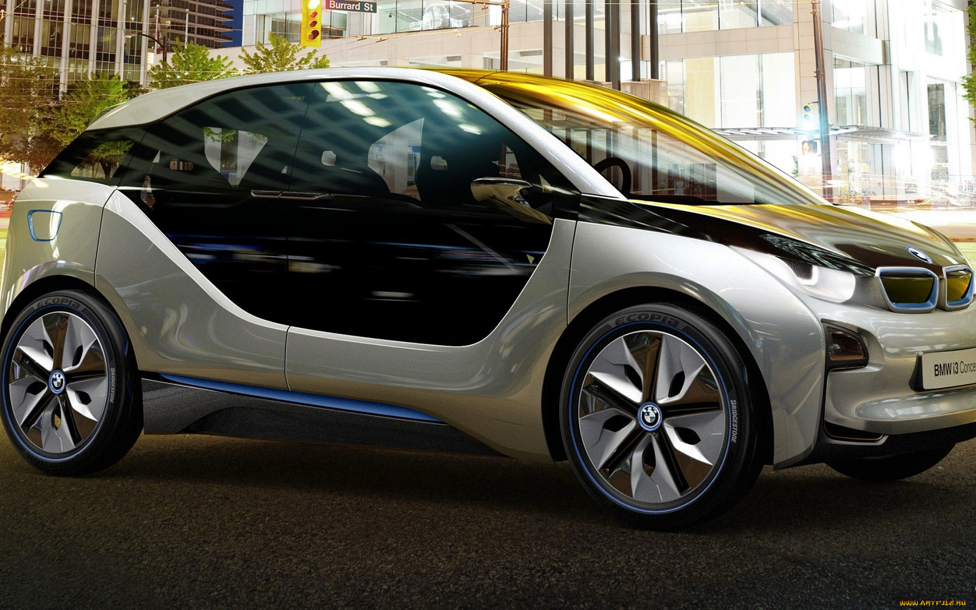 bmw, i3, автомобили, bmw, белый, улица, здания