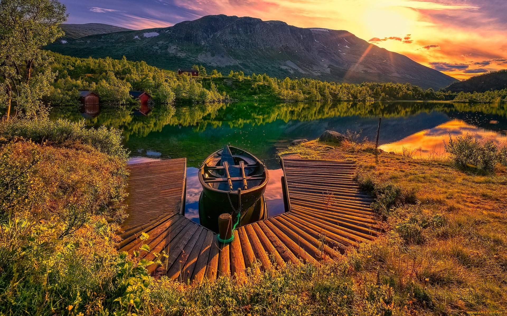 корабли, лодки, , шлюпки, горы, озеро, лодка, мостки