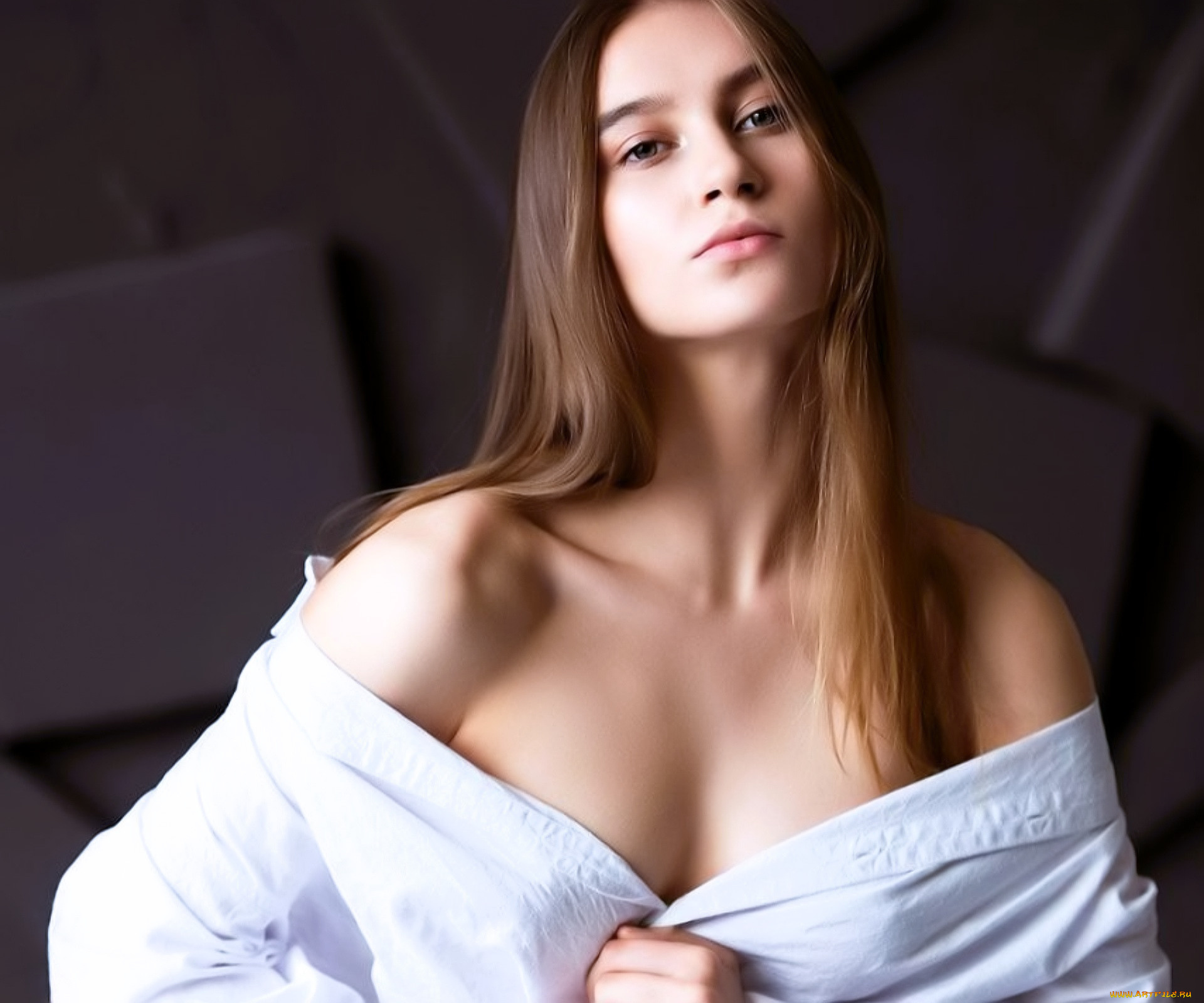 девушки, -, лица, , портреты, русая, лицо, рубашка