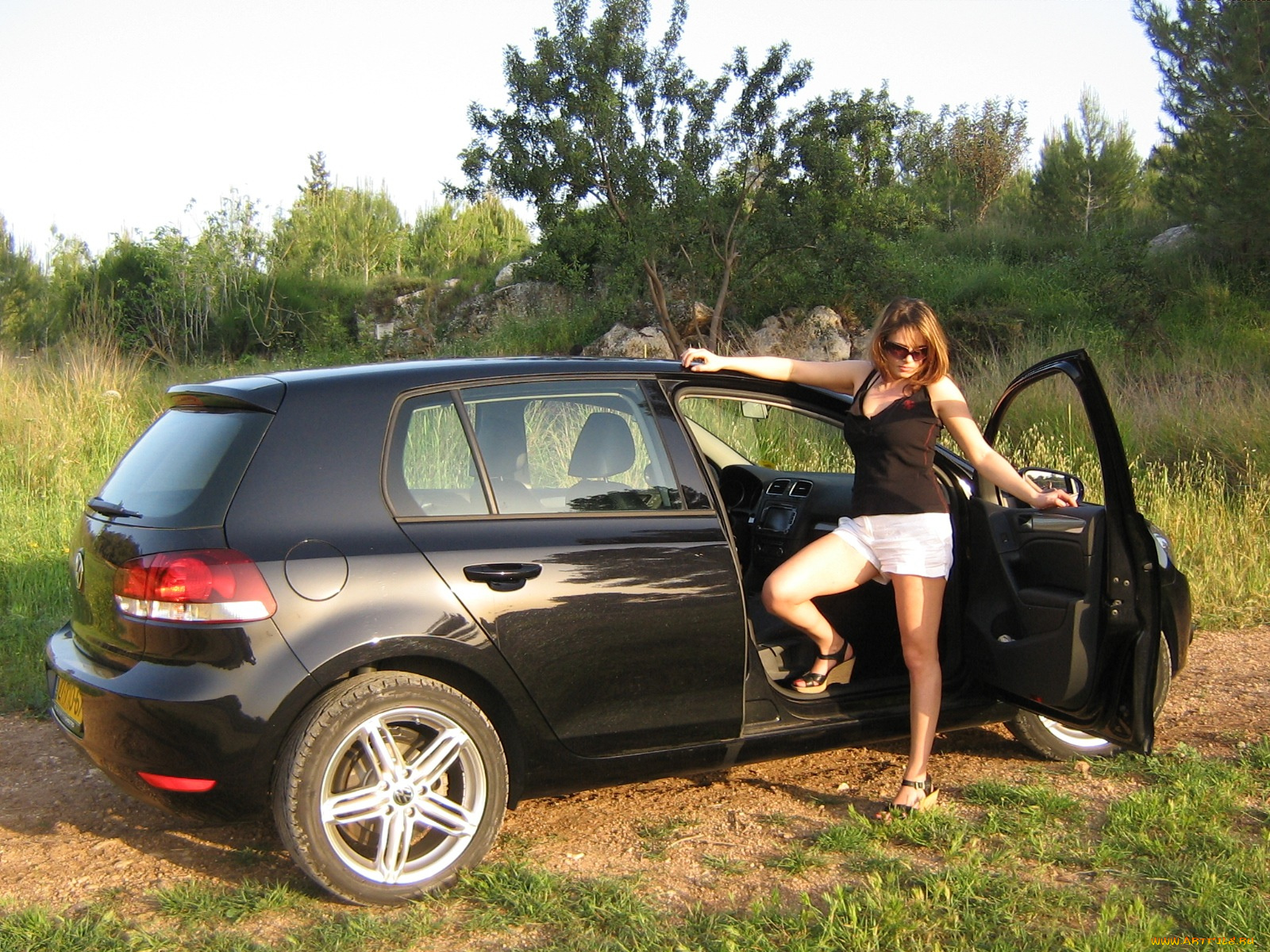 автомобили, авто, девушками, девушка, фольцваген