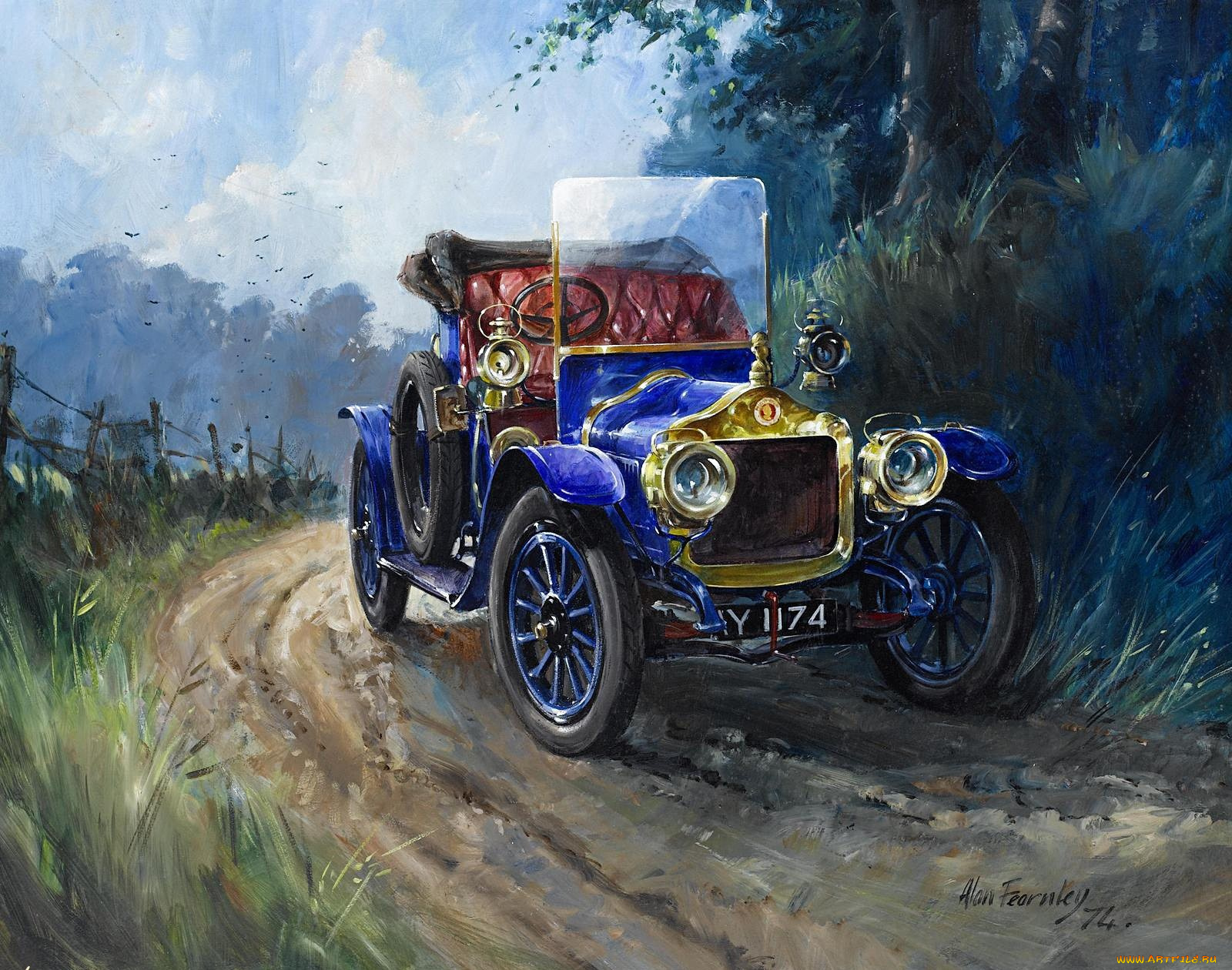 рисованные, alan, fearnley, ретро, машины, minerva