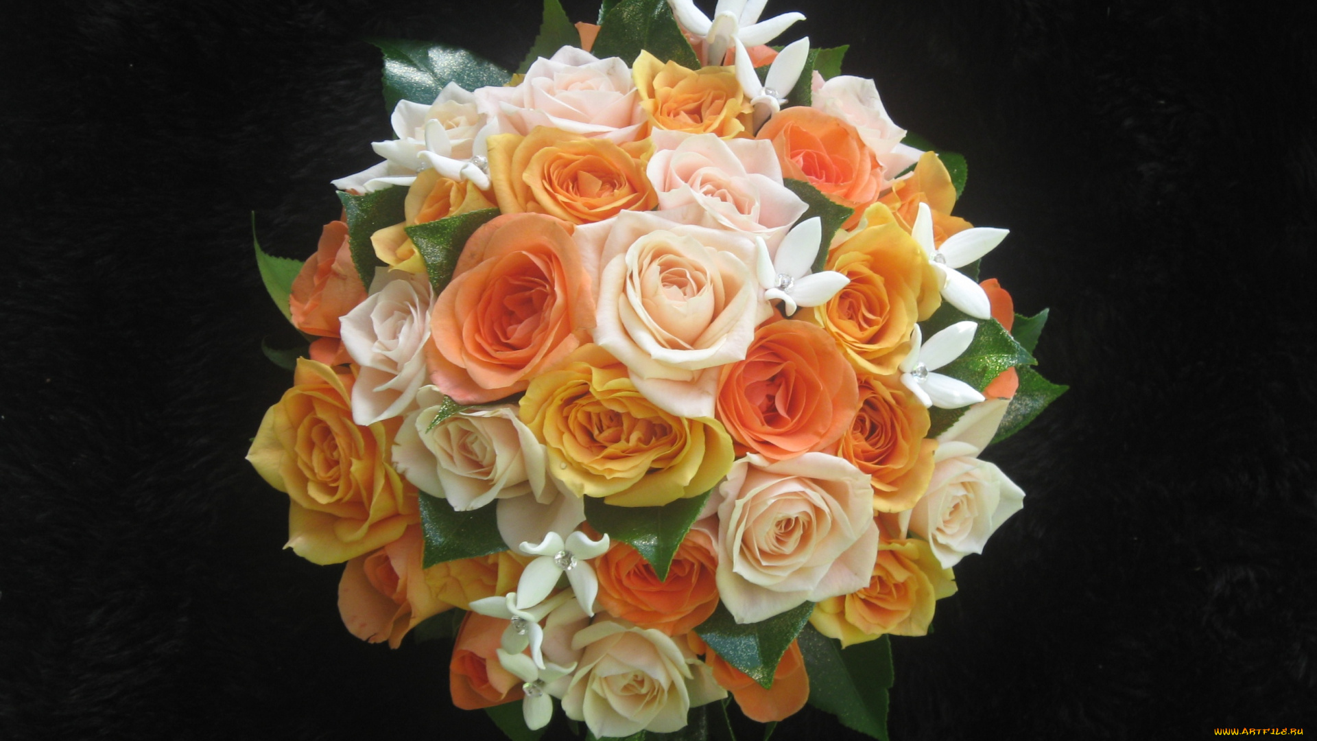 цветы, букеты, композиции, стефанотис, розы