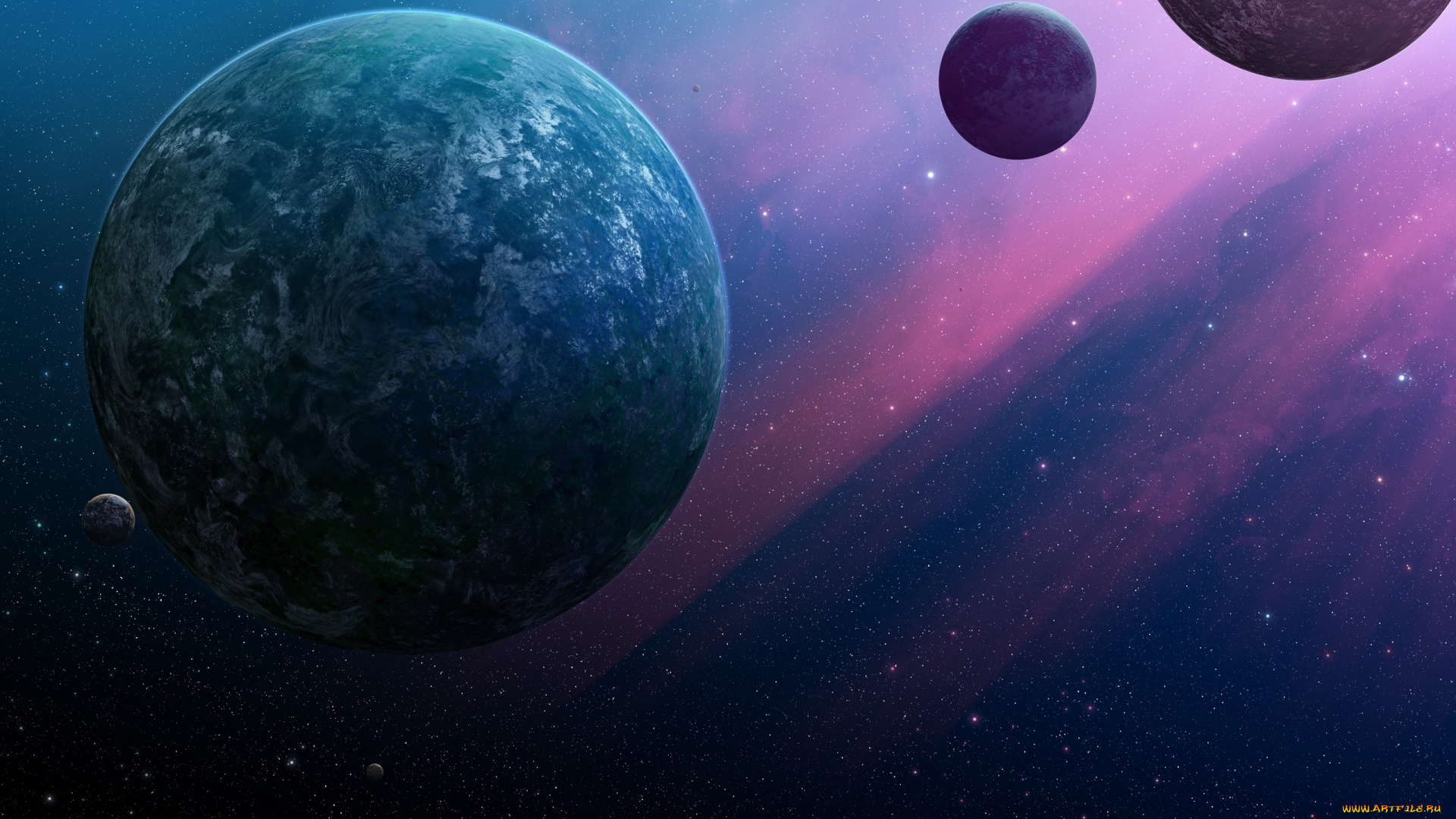 космос, арт, планеты