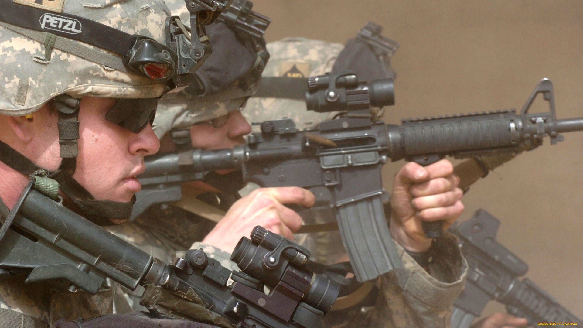 оружие, армия, спецназ, шлем, очки, автомат