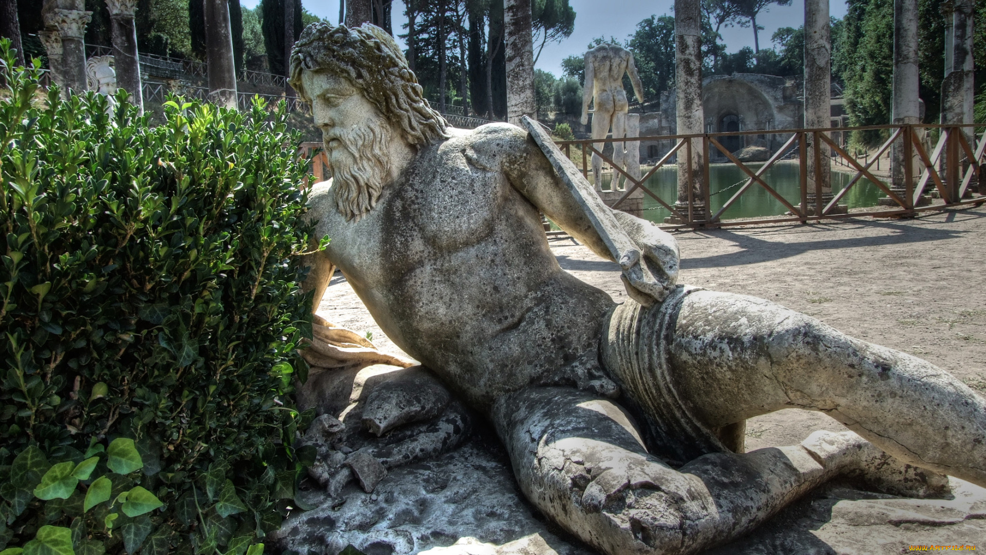 разное, рельефы, статуи, музейные, экспонаты, сад, скульптура