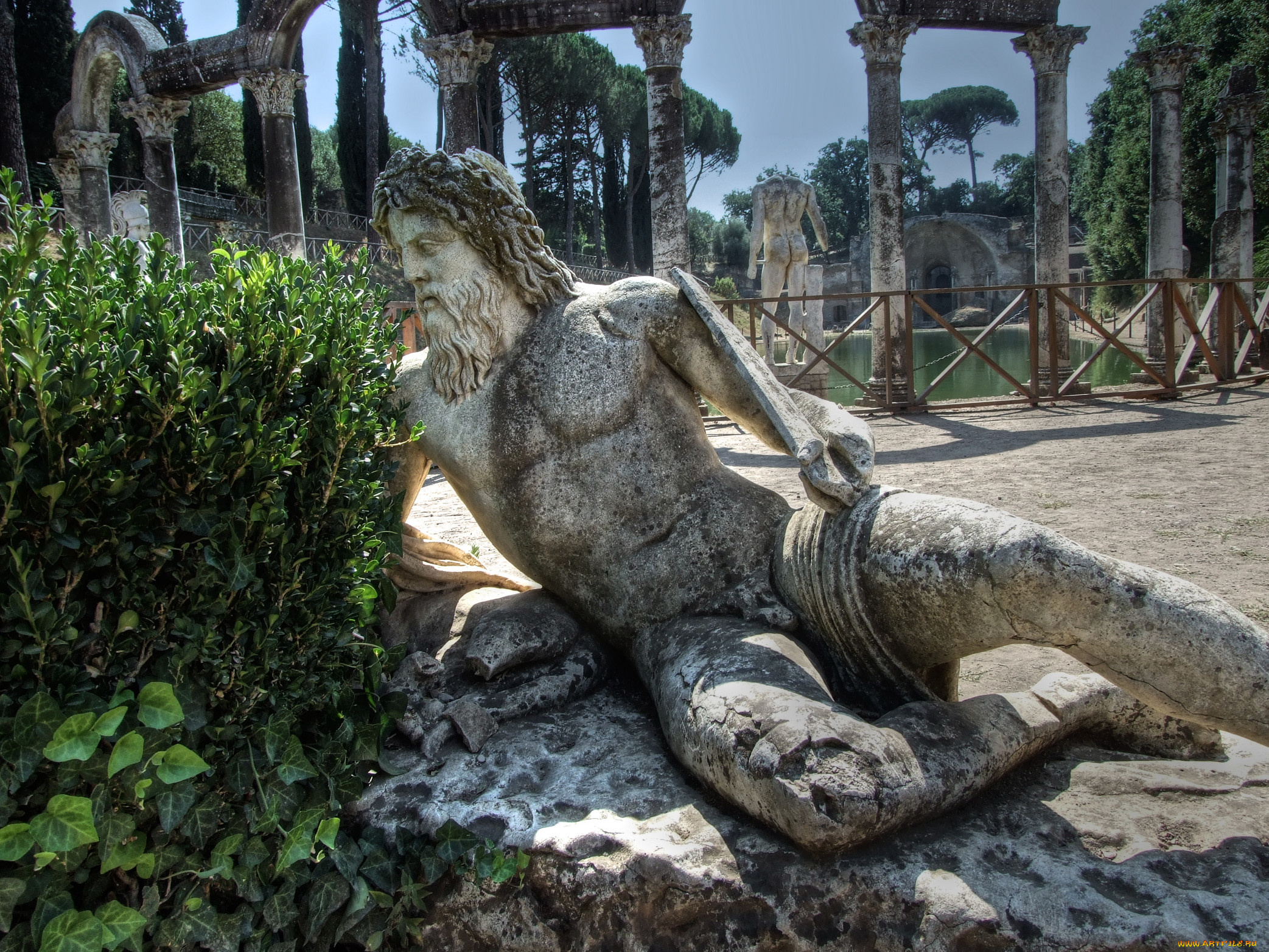 разное, рельефы, статуи, музейные, экспонаты, сад, скульптура