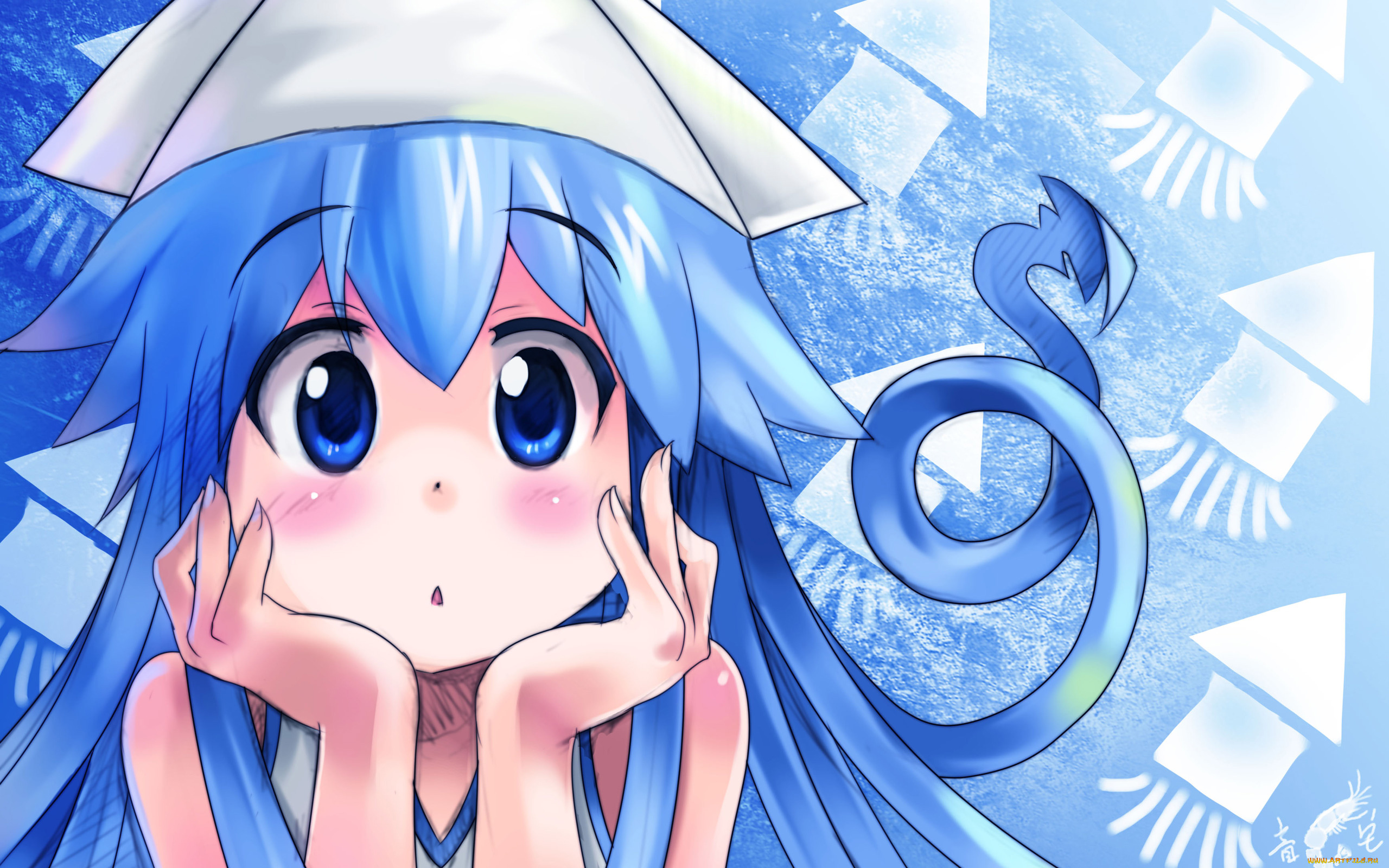 аниме, shinryaku, ika, musume, девушка