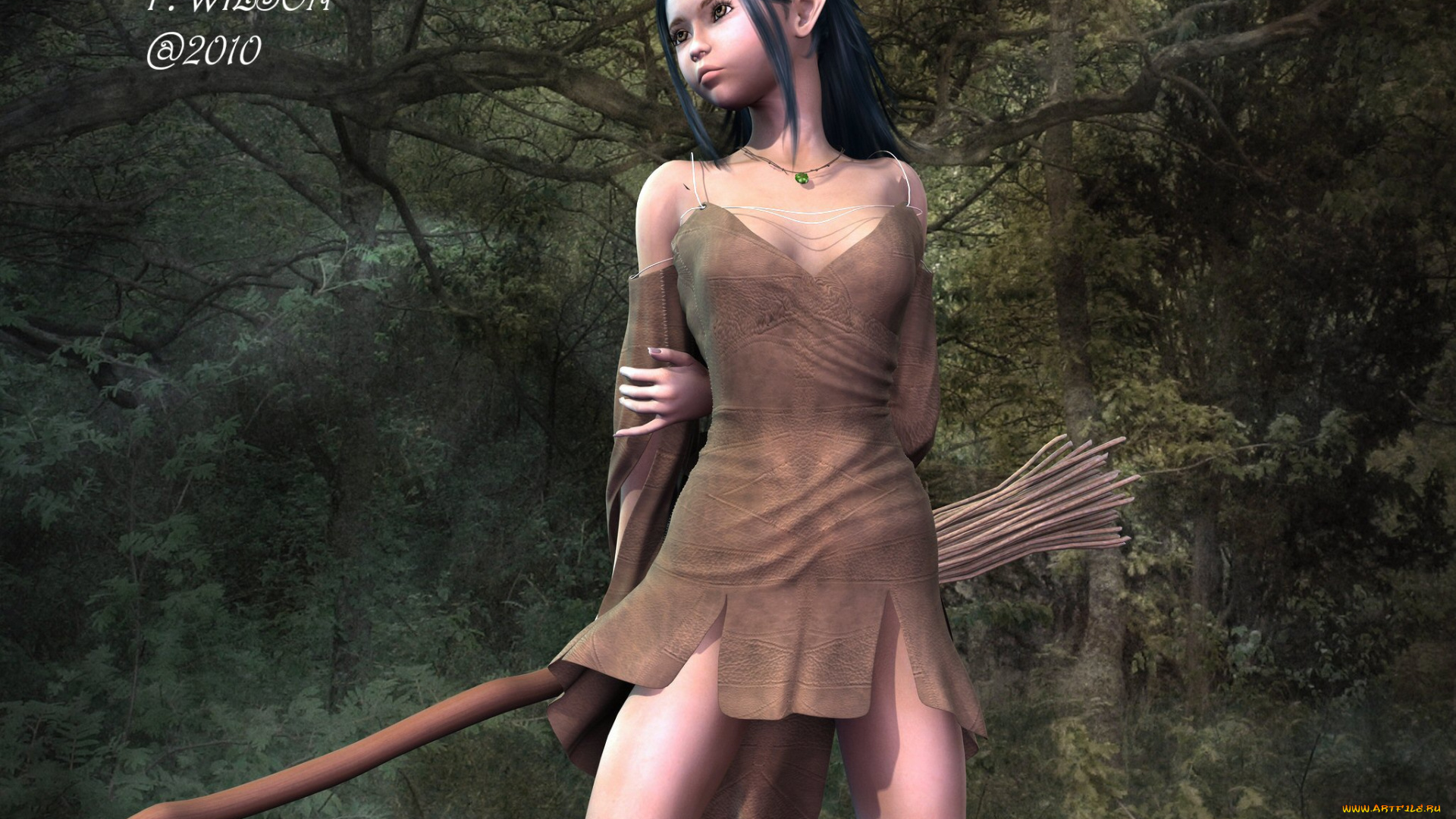 3д, графика, elves, эльфы, эльфийка, метла