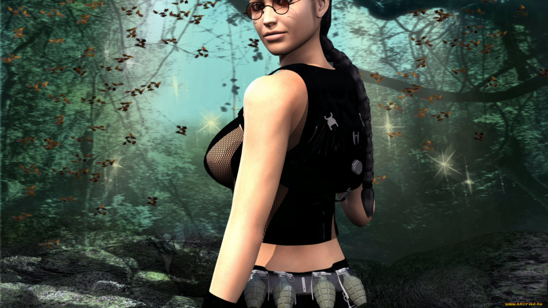 3д, графика, people, люди, девушка, лес