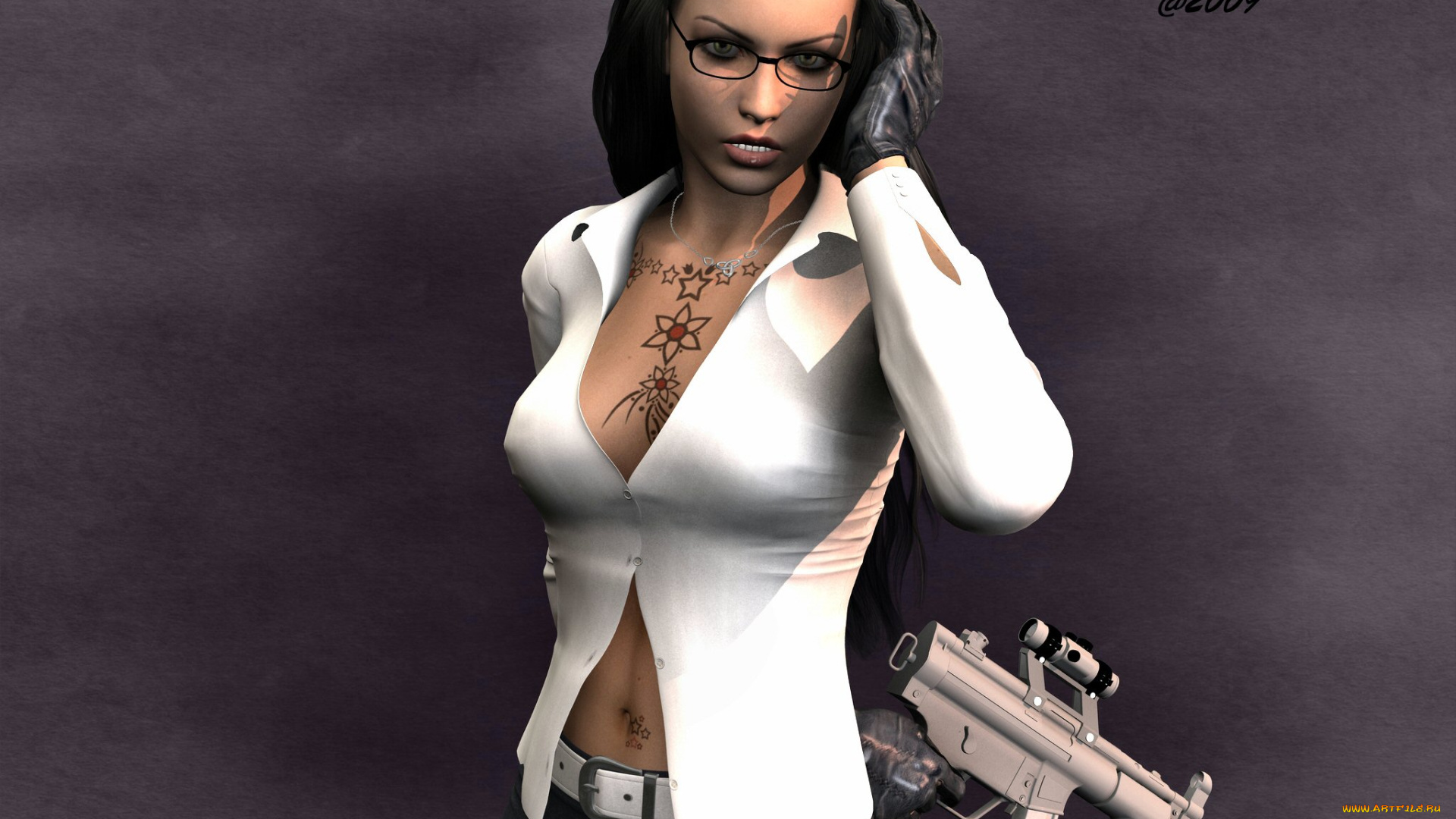 3д, графика, people, люди, девушка, оружие