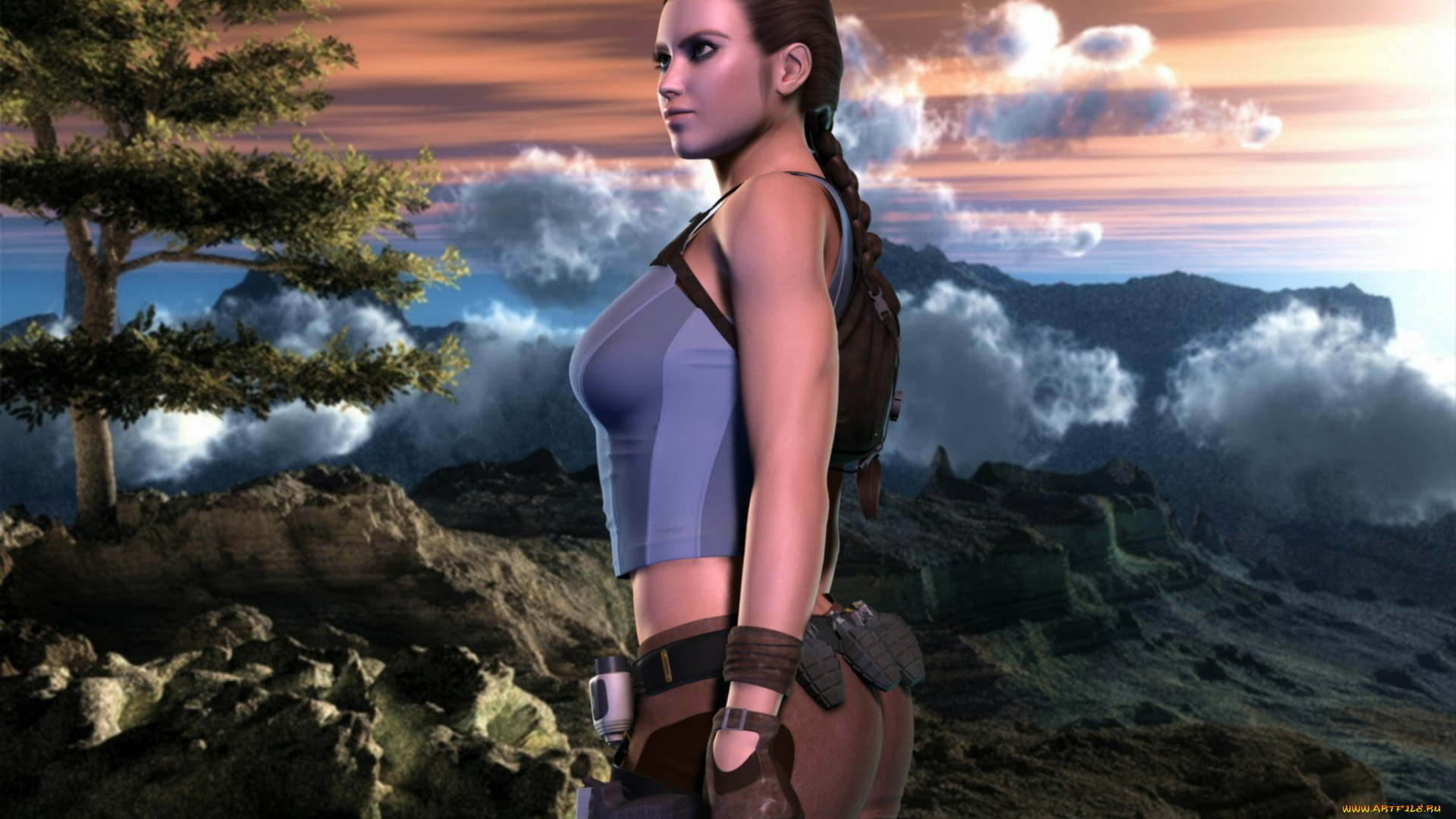 3д, графика, people, люди, горы, девушка