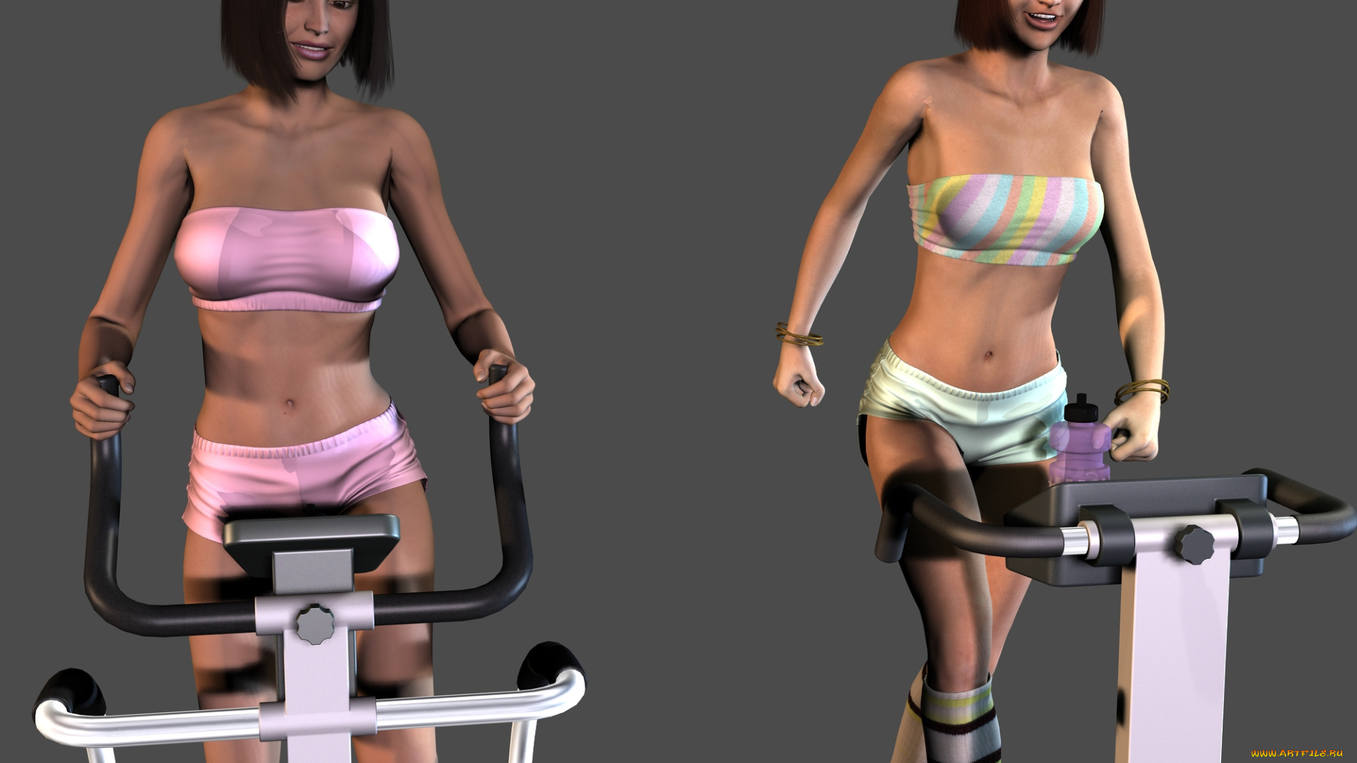 3д, графика, people, люди, тренажеры, девушка