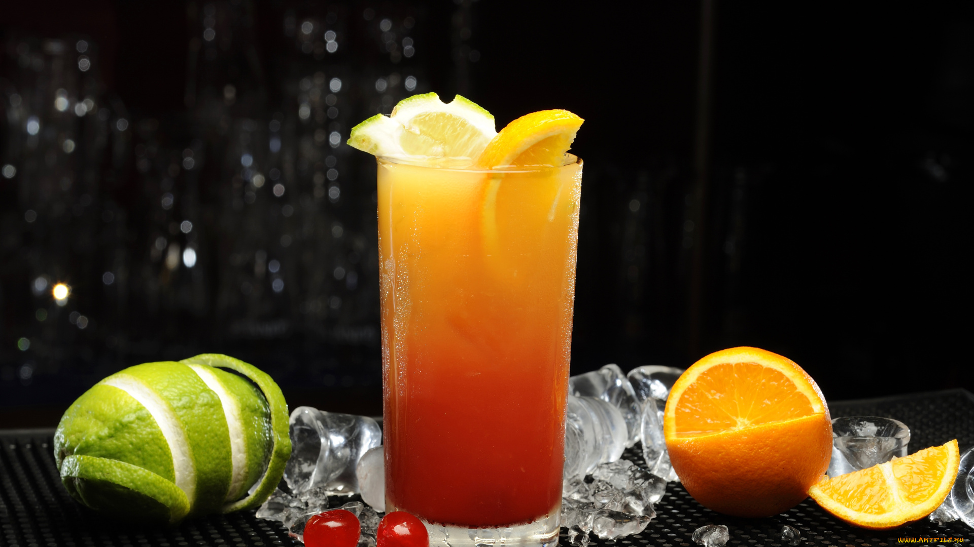 еда, напитки, коктейль, лайм, стакан, флорида, сок, апельсин, цитрусы, вишня, лед