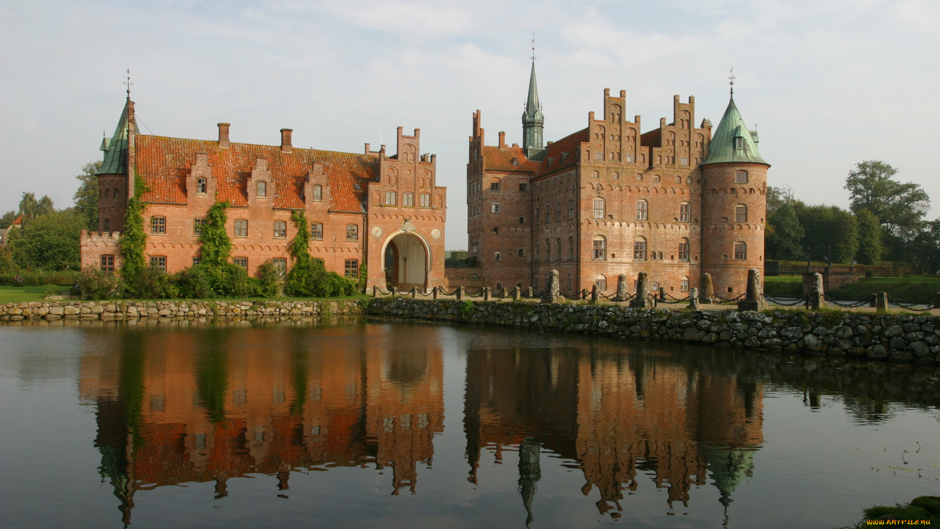 egeskov, castle, denmark, города, дворцы, замки, крепости, дания, замок