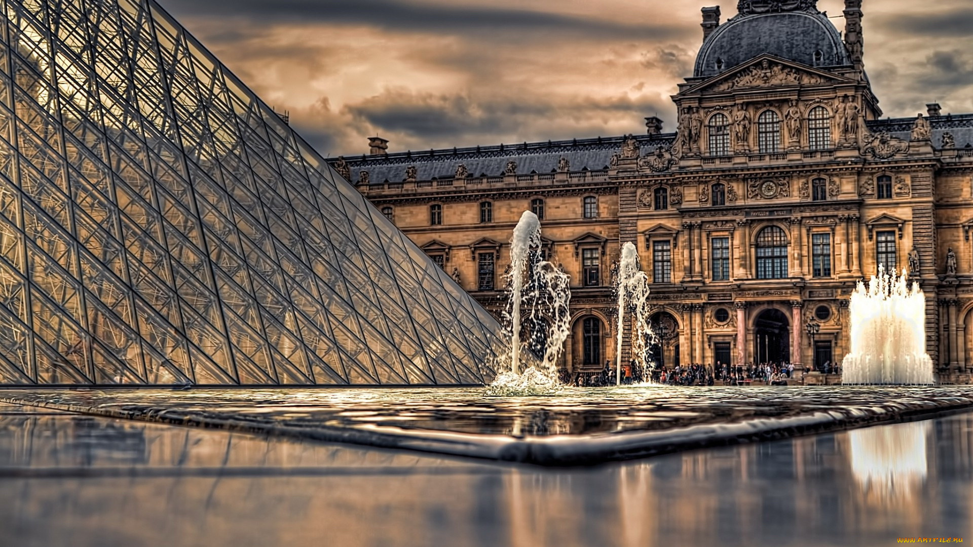 города, париж, франция, лувр