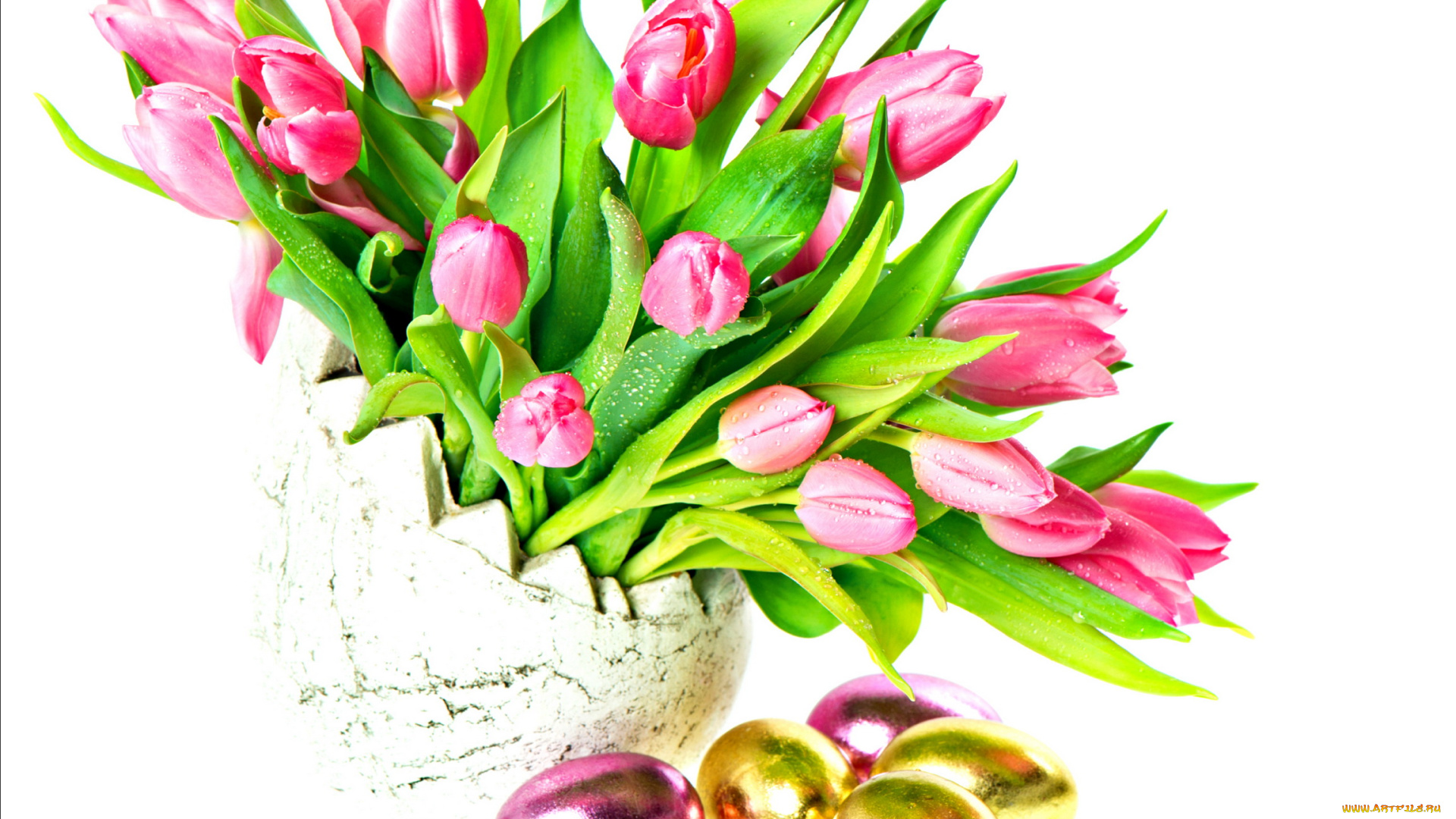 праздничные, пасха, тюльпаны, яйца