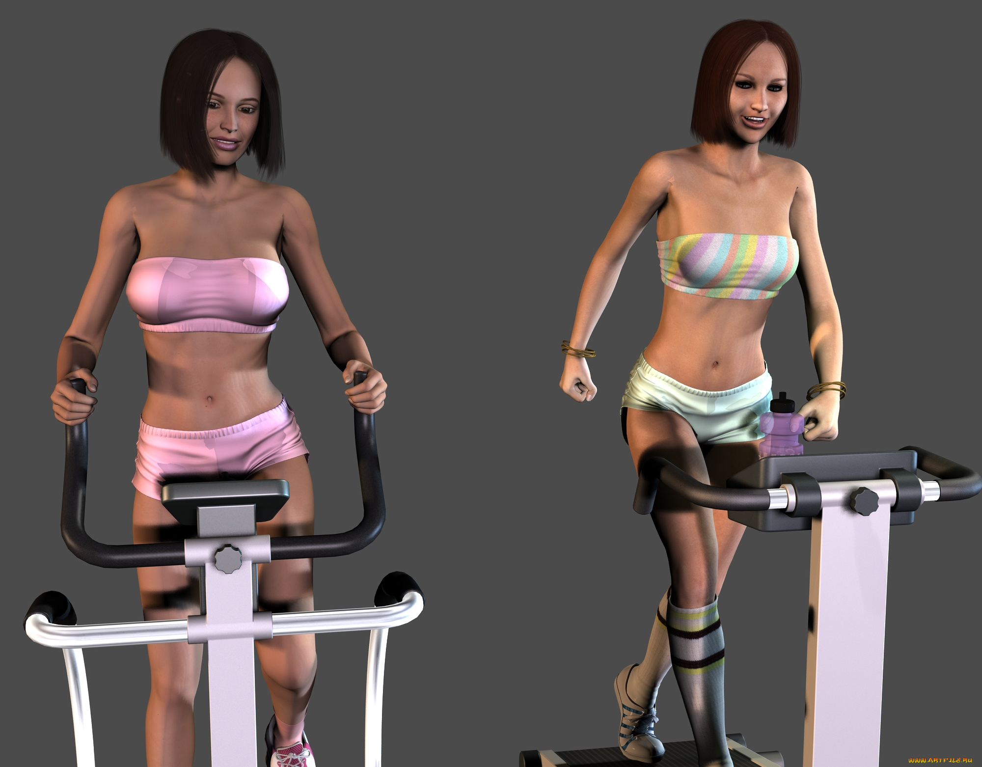 3д, графика, people, люди, тренажеры, девушка