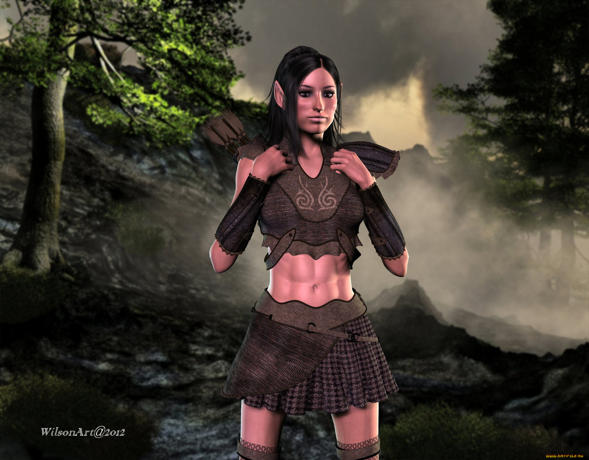 3д, графика, elves, эльфы, девушка