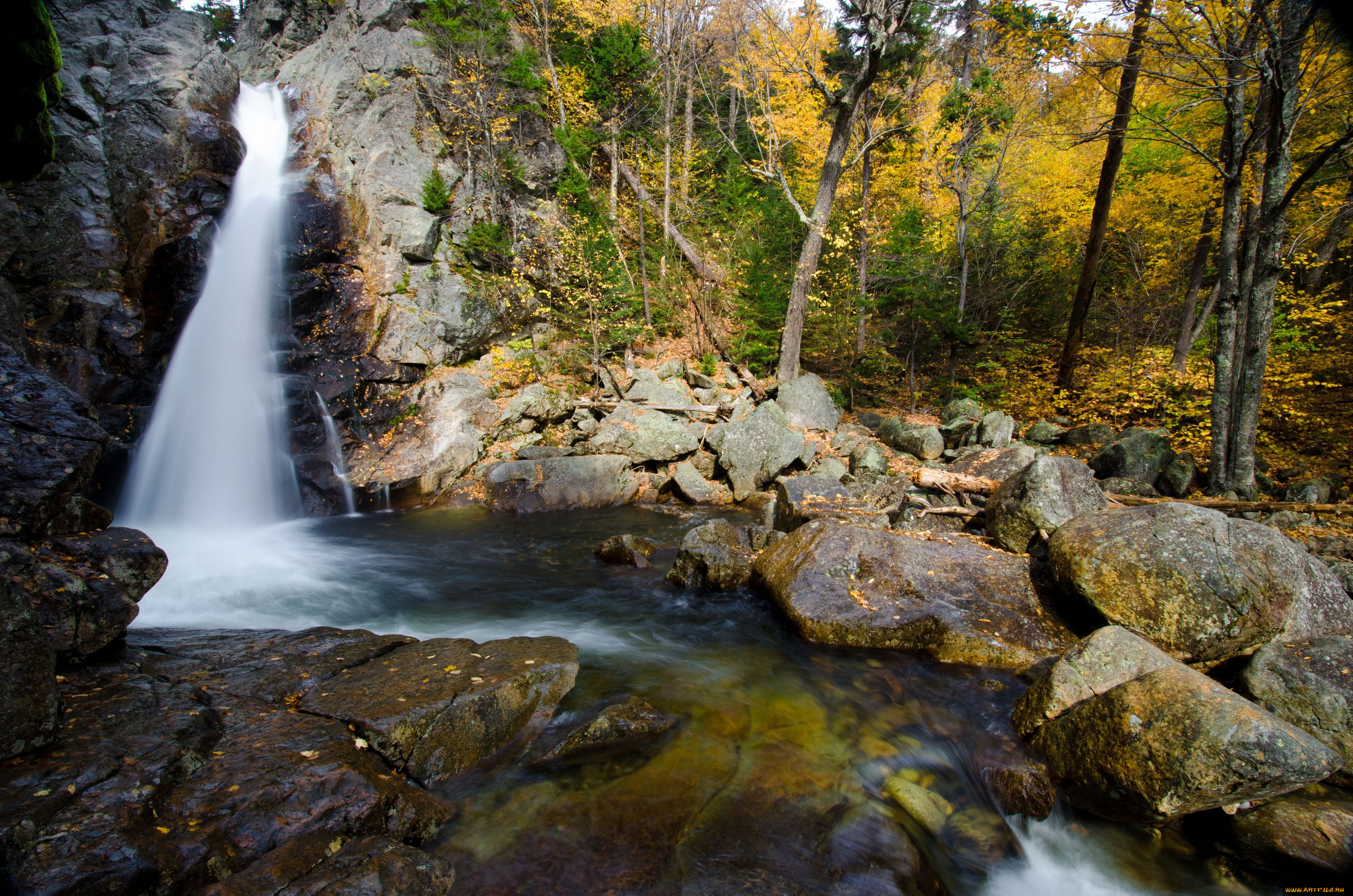 природа, водопады, нью, хемпшир, сша