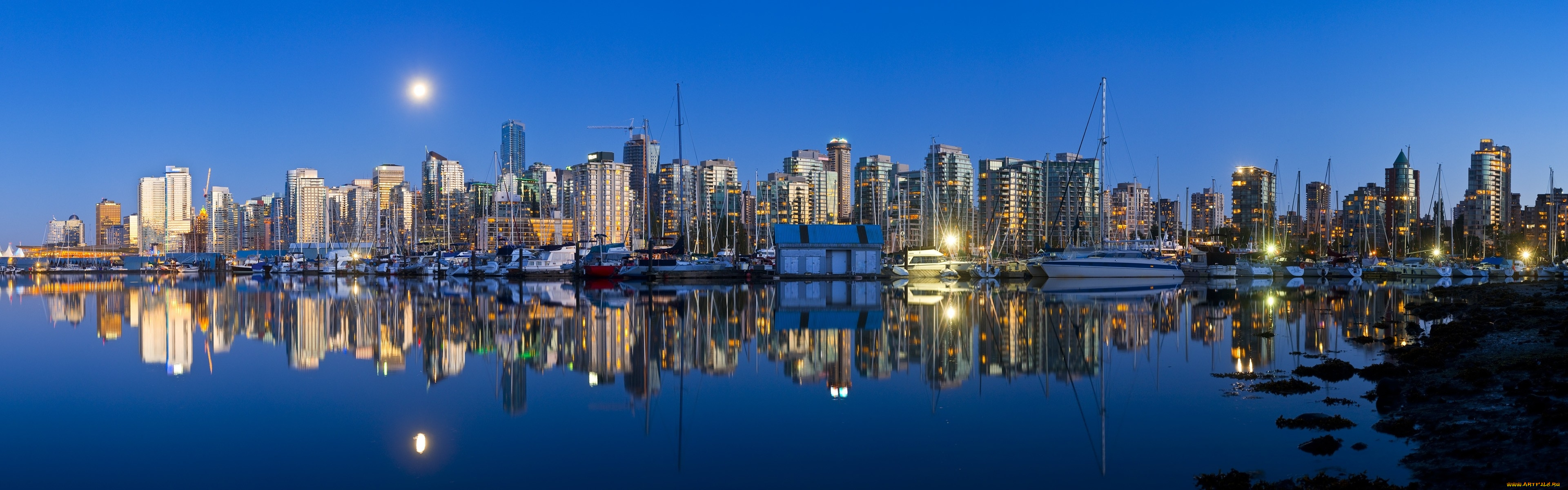 vancouver, города, ванкувер, канада, яхты, порт, город