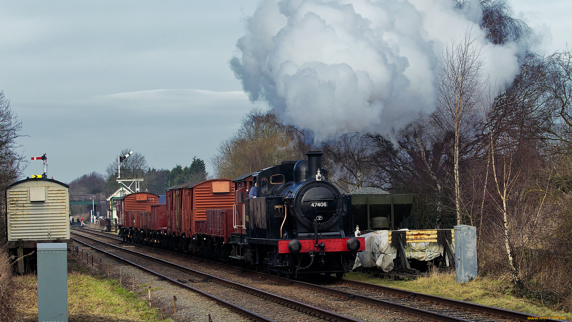 техника, паровозы, дорога, железная, рельсы, состав, паровоз