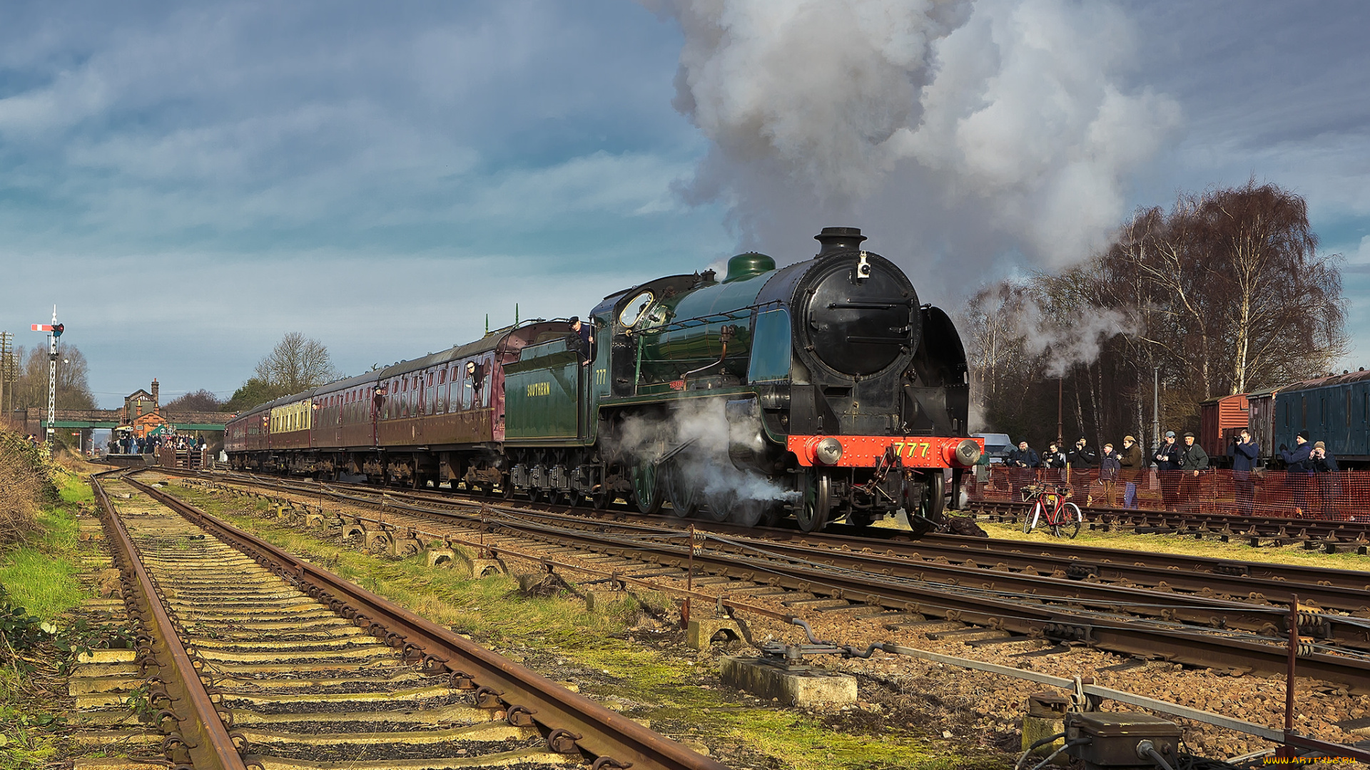 техника, паровозы, состав, паровоз, рельсы, дорога, железная