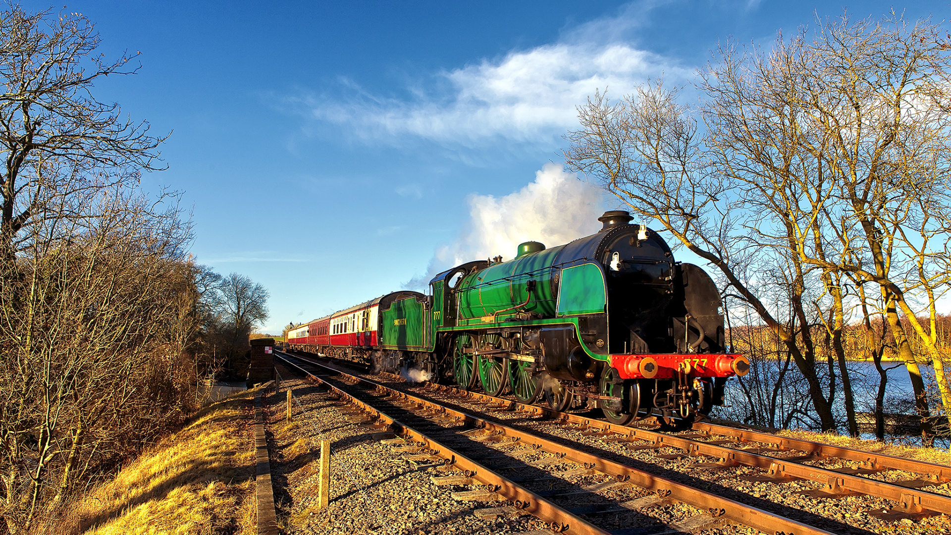 техника, паровозы, состав, железная, дорога, рельсы, паровоз