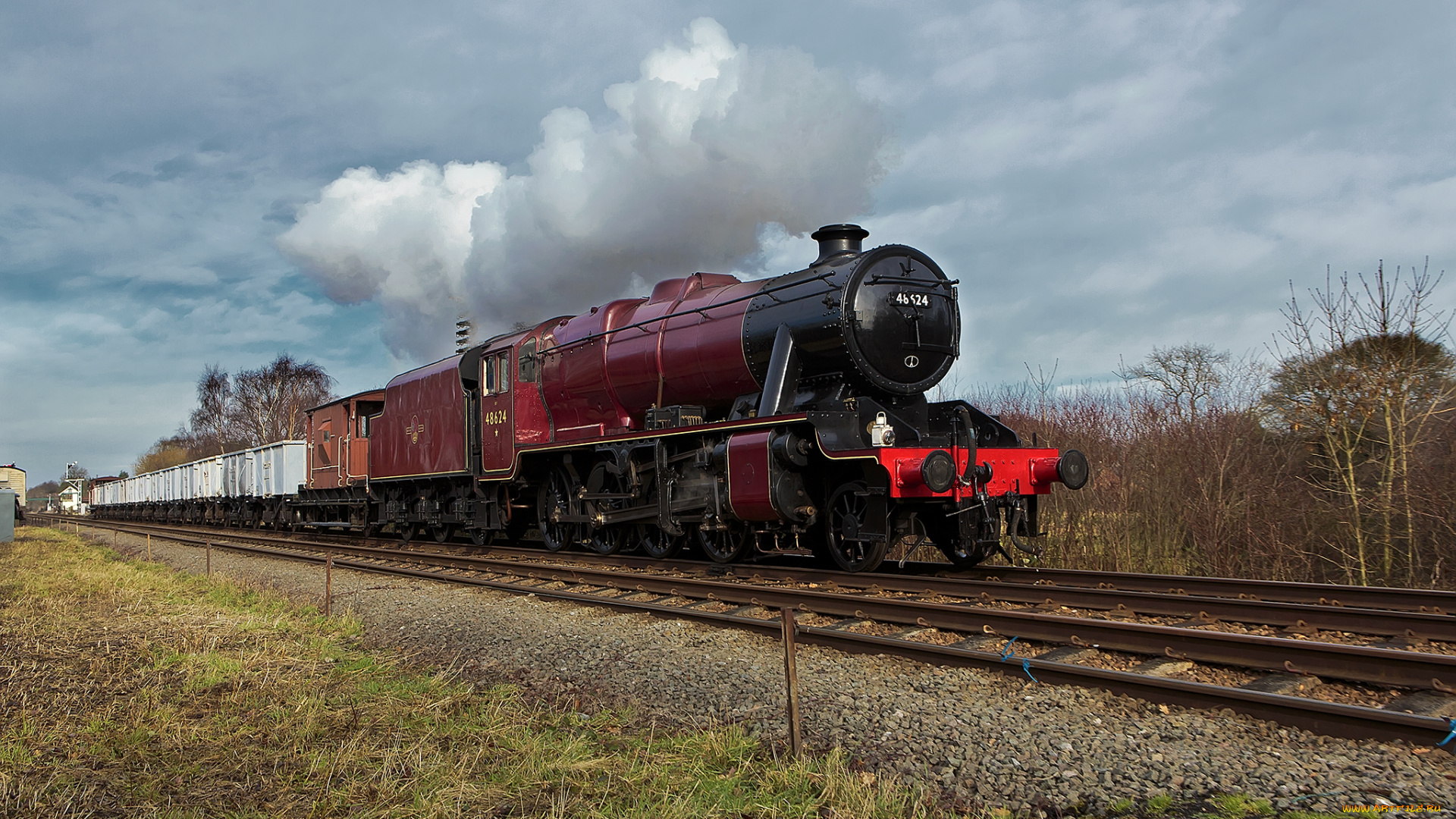 техника, паровозы, железная, дорога, рельсы, паровоз, состав